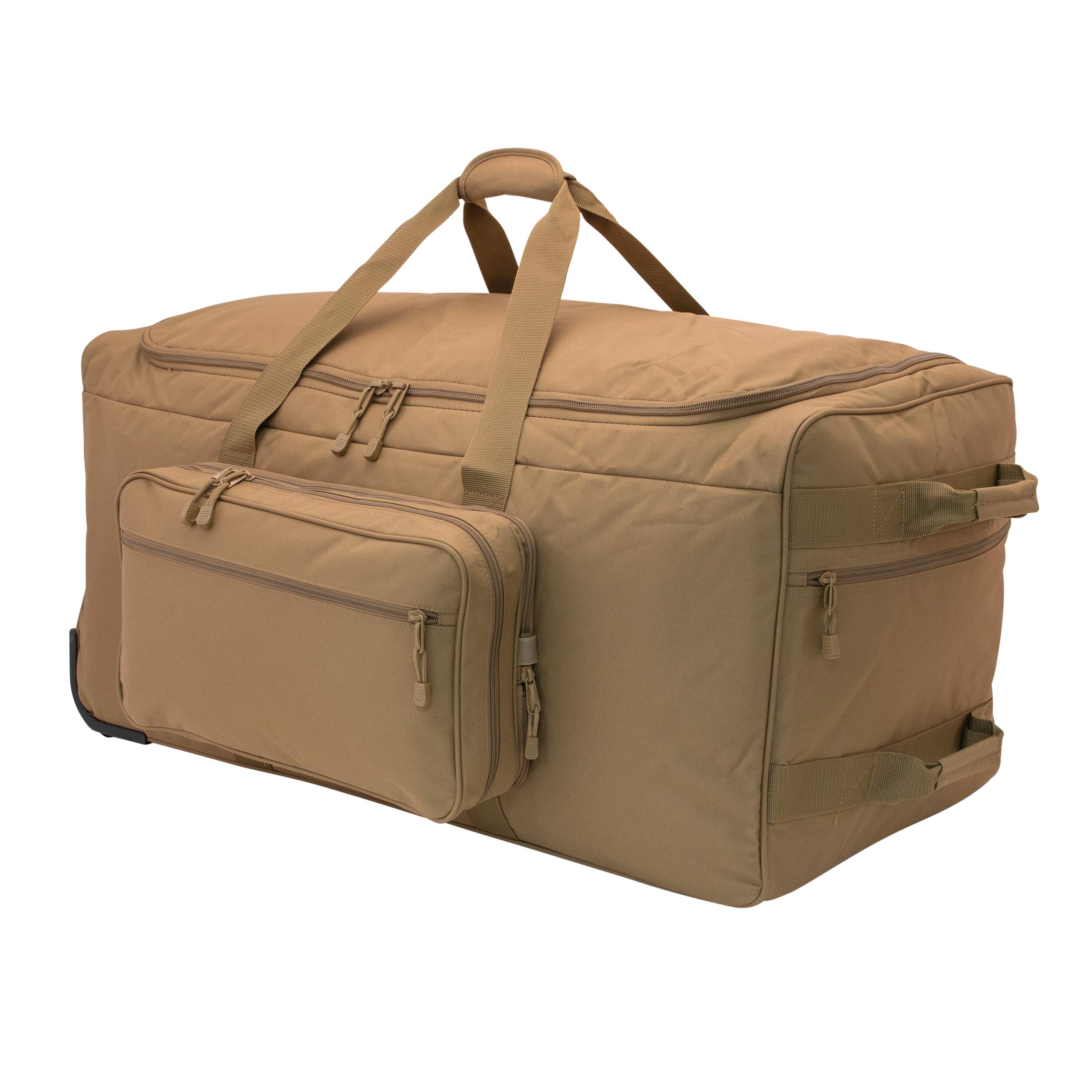 Mercury Tactical Gear Monster™ Rolling Duffle Bag - Heavy Duty Wheeled Travel Duffel for Men & Women (Coyote) - Perfect for Military Deployment, Gym Gear & Airplane Luggage