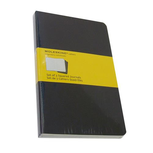 Premium Moleskine Squared Cahier Journal Set of 3 - Lined Notebooks for Writing, Sketching & Note Taking - Perfect for Students, Artists & Professionals - Durable Kraft Paper Cover