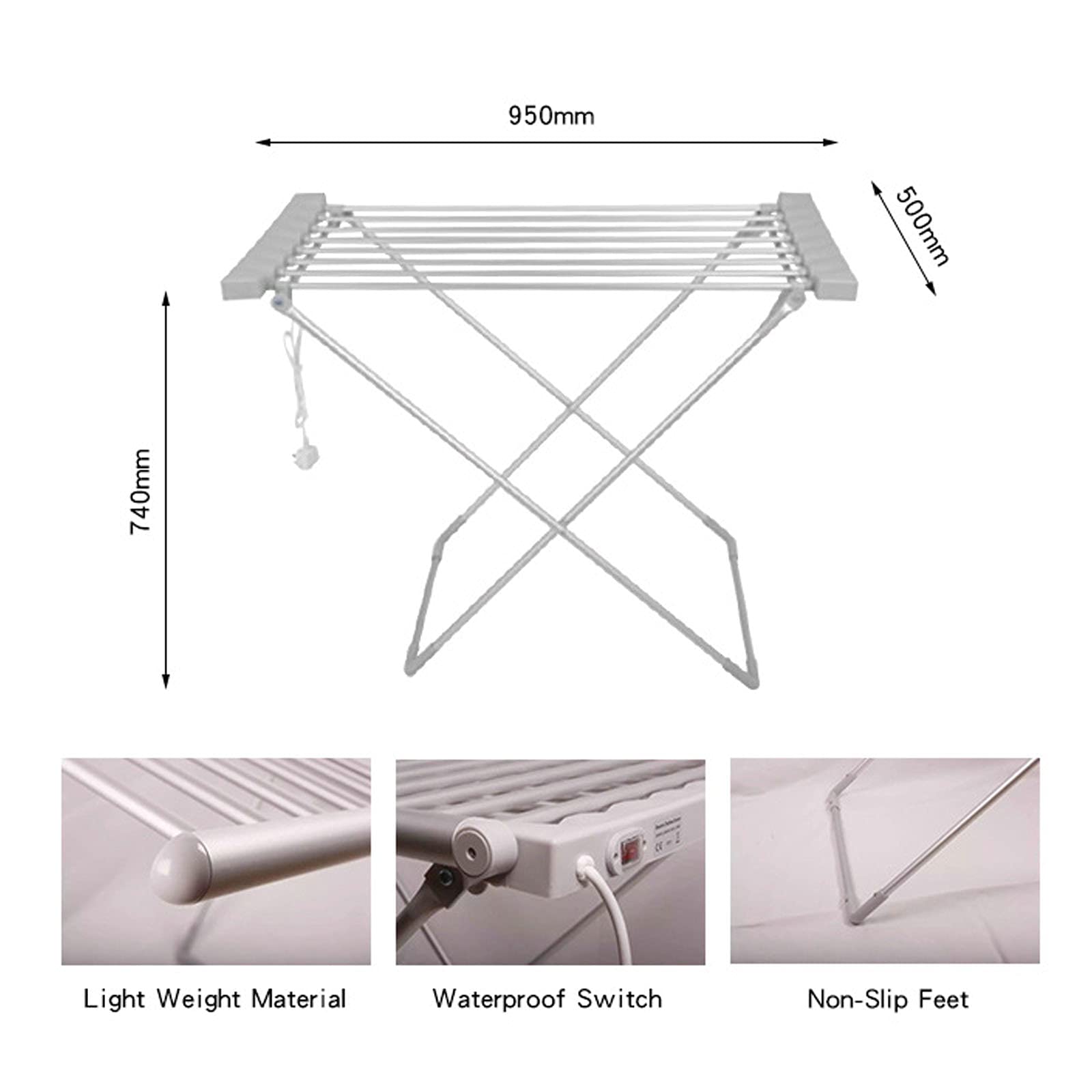Premium Electric Towel Warmer & Heated Drying Rack - Foldable Aluminum Alloy Stand for Bathroom, Spa & Balcony | Fast Heating, Constant Temperature | Perfect for Luxury Homes, Hotels & Wellness Spaces