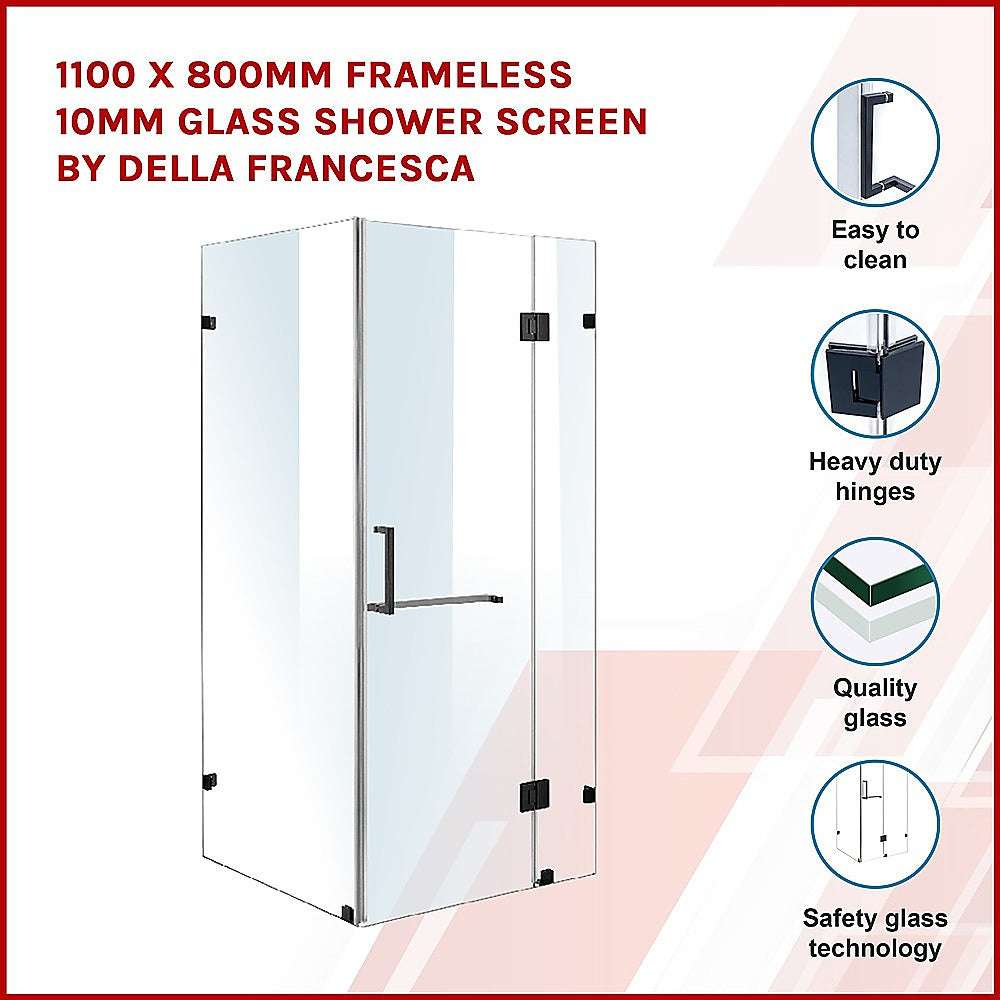 Frameless 10mm Glass Shower Screen 43.3