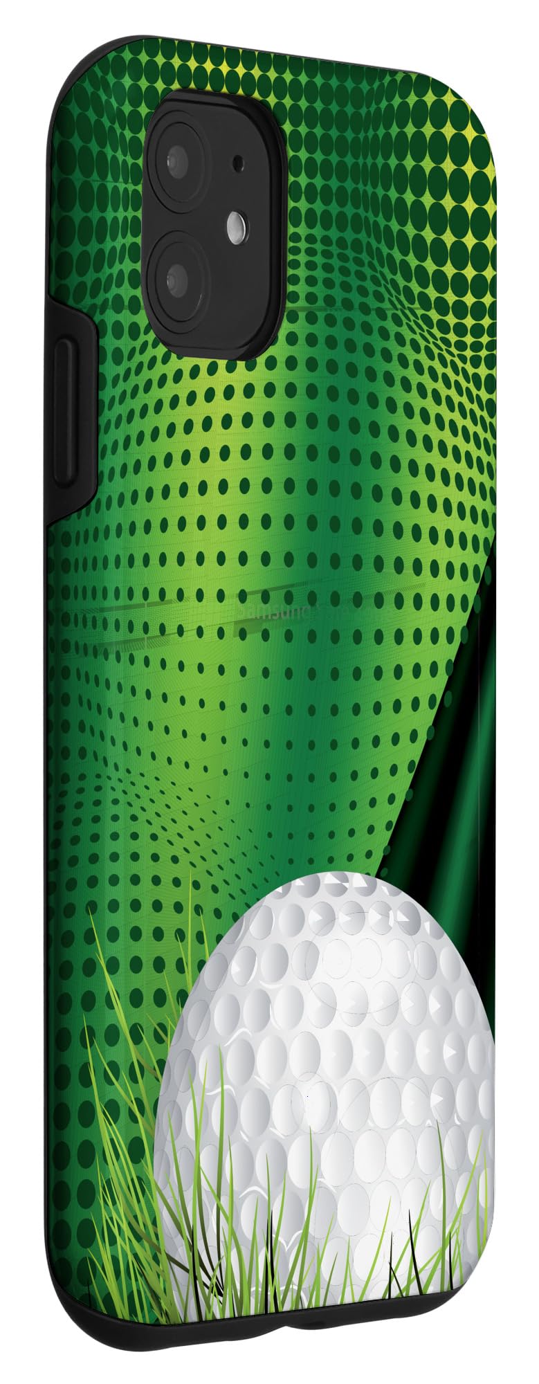 iPhone 11 Golf Ball Design Phone Case - Durable Protective Cover with Abstract Green Background - Perfect Gift for Golf Lovers & Everyday Use