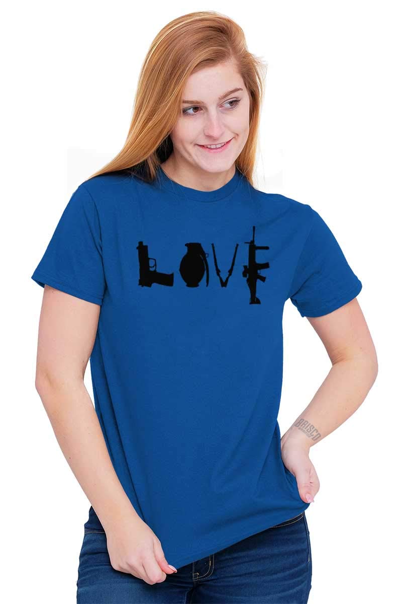 Love Pistol Rifle Arms Owner America Women's Graphic T-Shirt | Patriotic Gun Rights Tee for Shooting Range & Outdoor Activities
