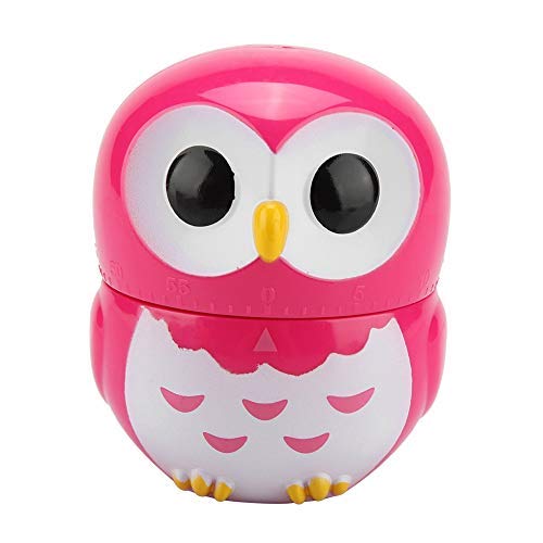 Cute Owl Shape Kitchen Timer - Mechanical Cooking Countdown Clock with Alarm, Portable Rose Design for Baking, Meal Prep, and Home Kitchen Use