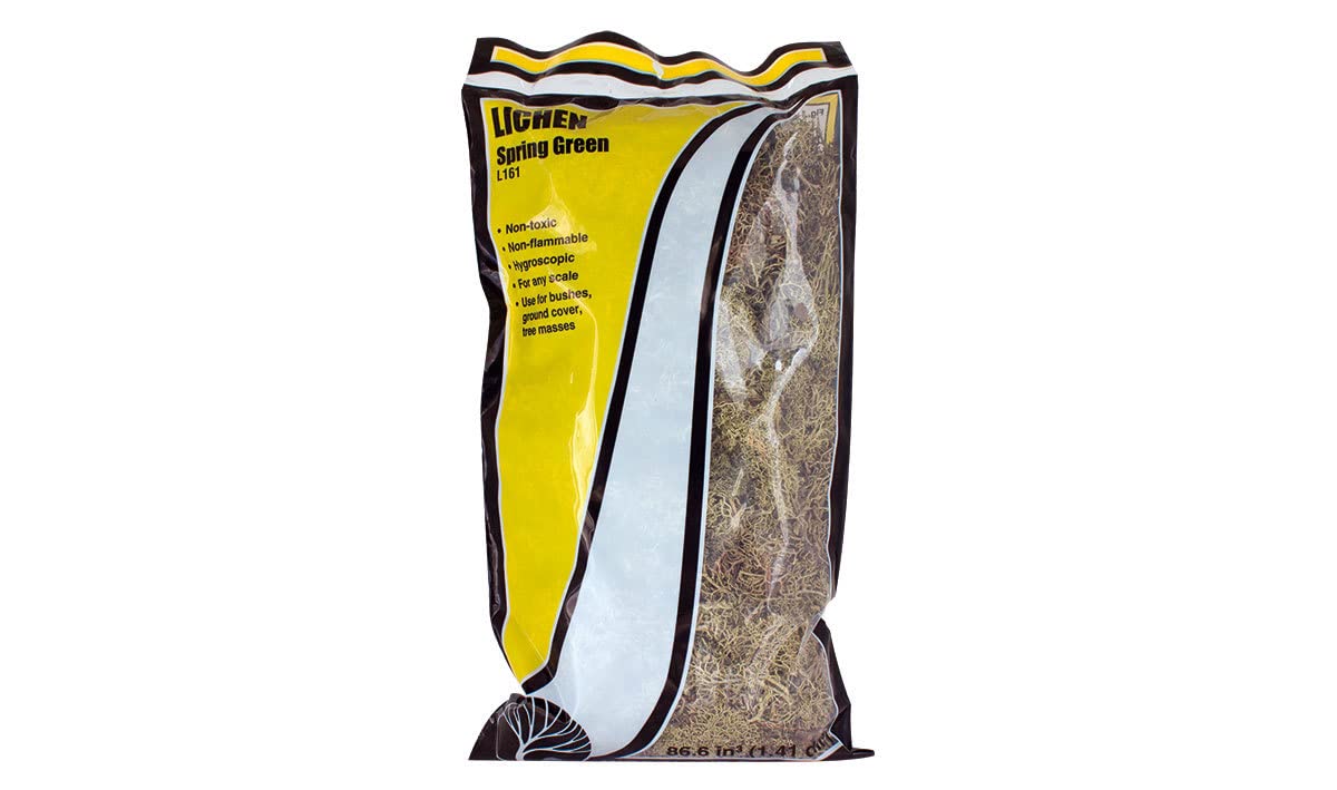 Spring Green Lichen for Model Train Scenery - Realistic Woodland Scenics for Dioramas & Miniature Landscapes