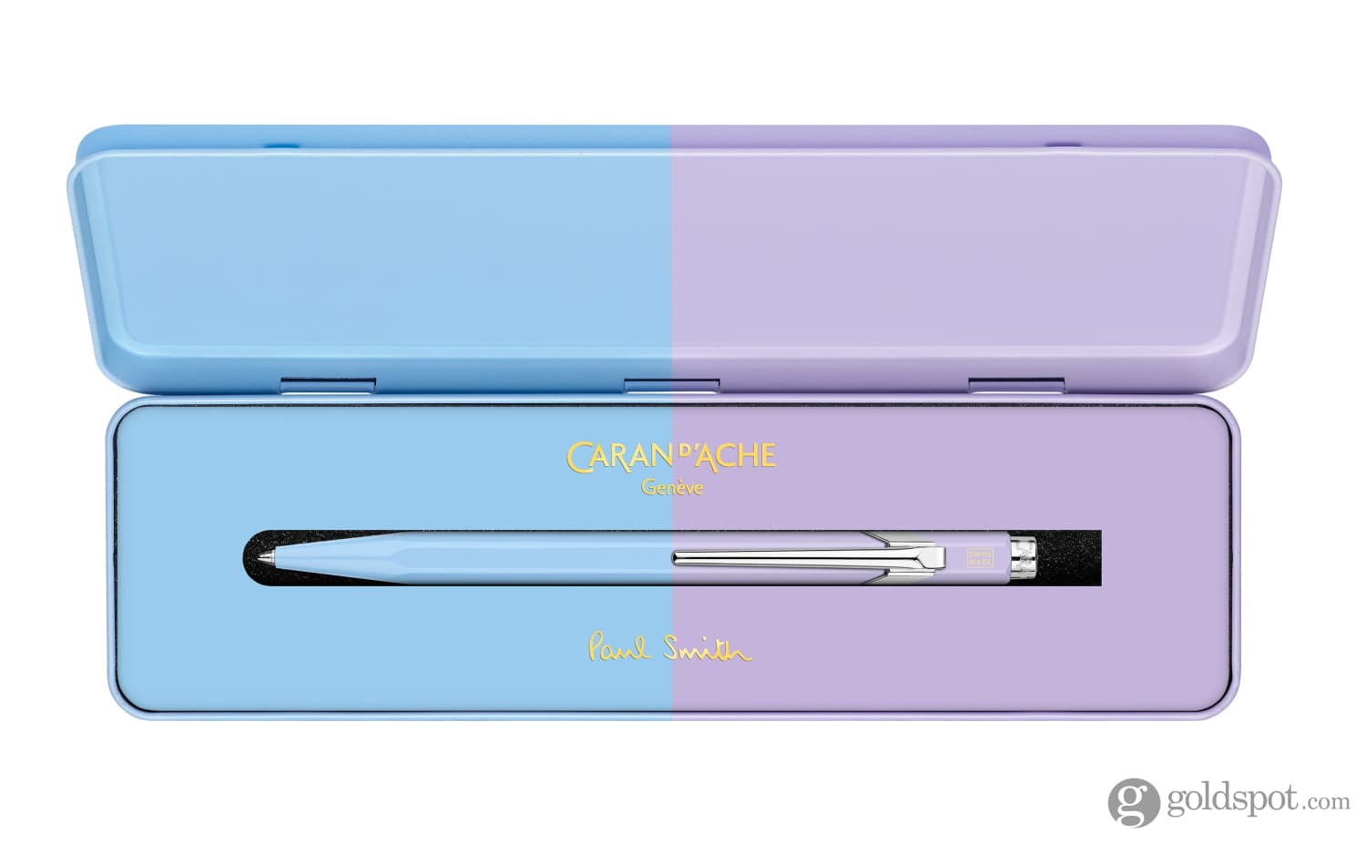 Caran d'Ache 849 Paul Smith 4 Ballpoint Pen - Skyblue & Lavender Luxury Writing Instrument for Office, Gifts & Signature Signing