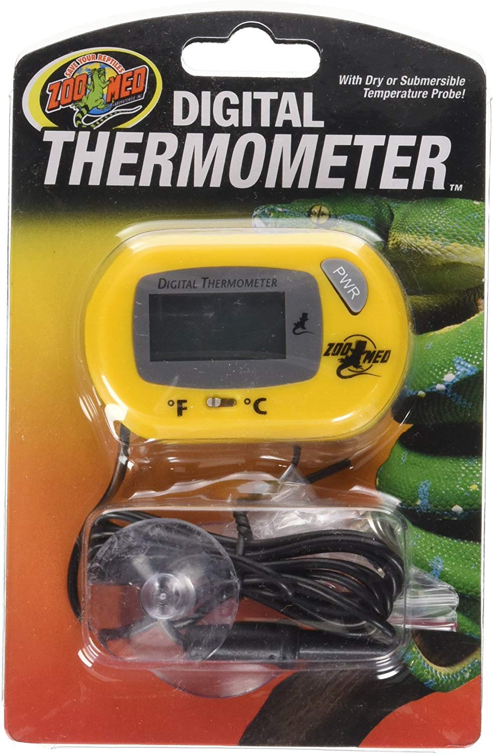 Zoo Med Digital Terrarium Thermometer - Accurate Reptile Tank Temperature Monitor (4-Pack) | Ideal for Reptile Habitats, Terrariums & Pet Enclosures