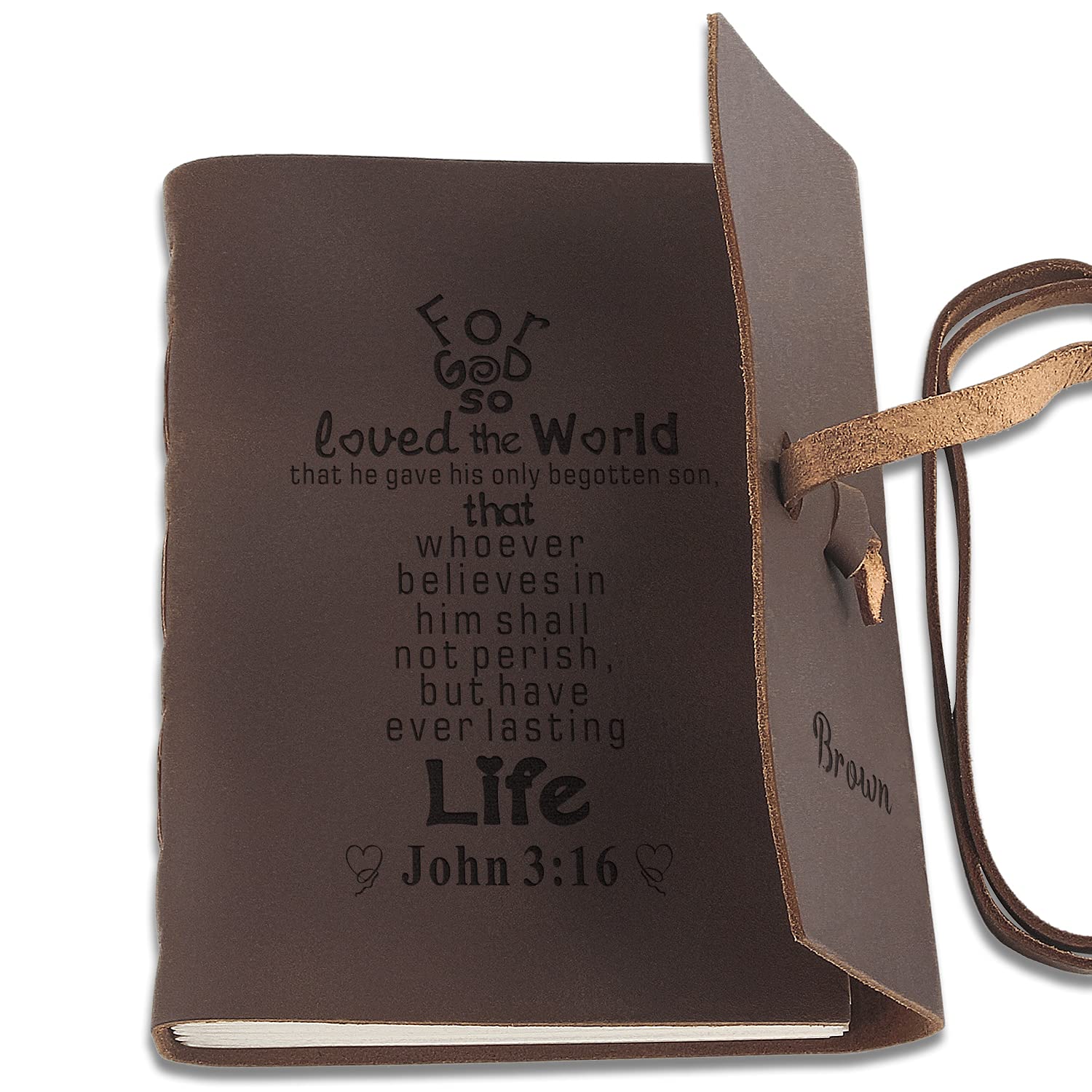 Personalized Leather Christian Journal - Engraved Bible Inscription Notebook, 5×7IN Sketchbook & Travel Diary, Monogrammed Gift for Men & Women - Perfect for Bible Study, Prayer Journaling & Thoughtful Gifts