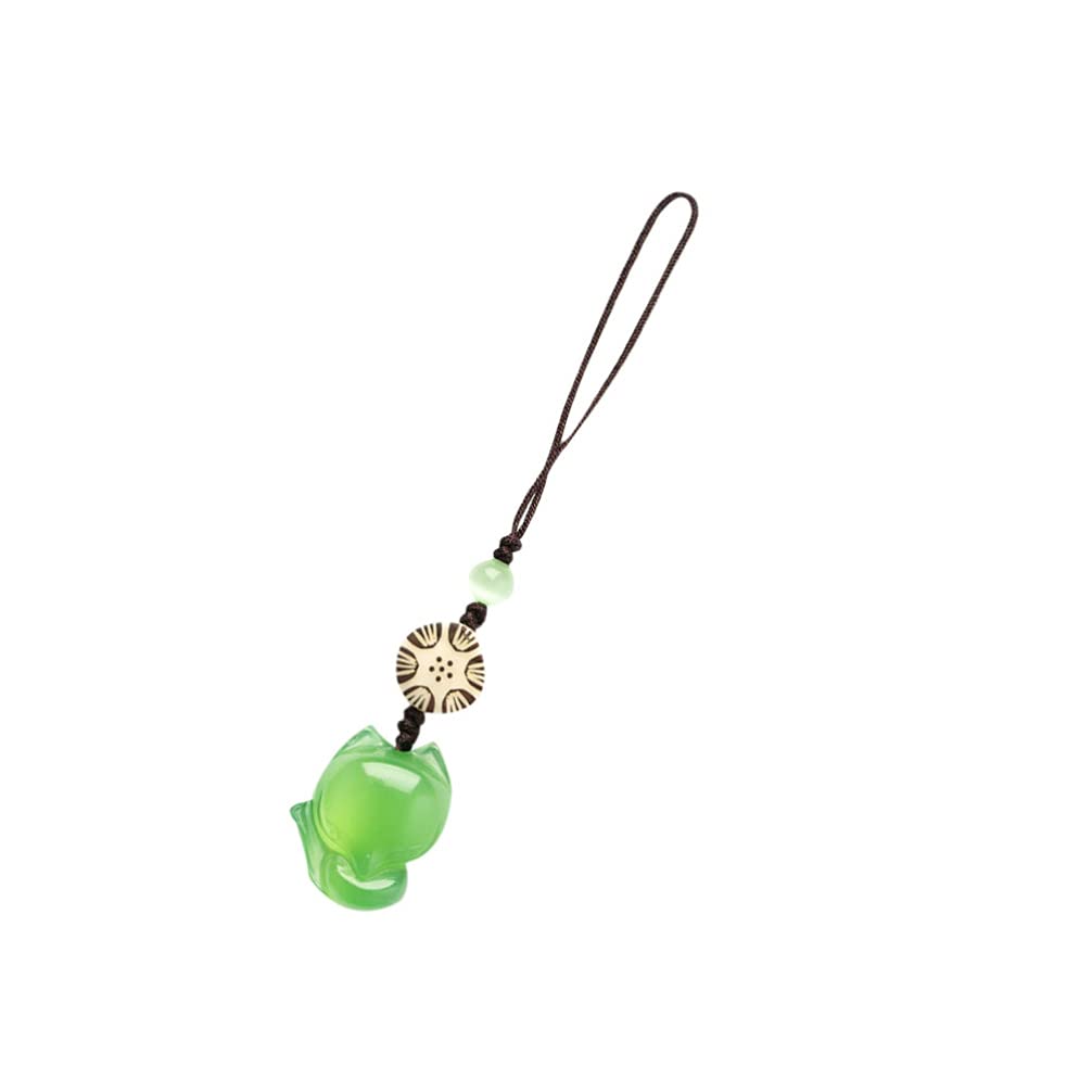ULTECHNOVO Green Fox Pendant Phone Strap - Cute Animal Phone Charm for Women & Girls - Keychain Accessory for Bags, Backpacks & Phone Decor