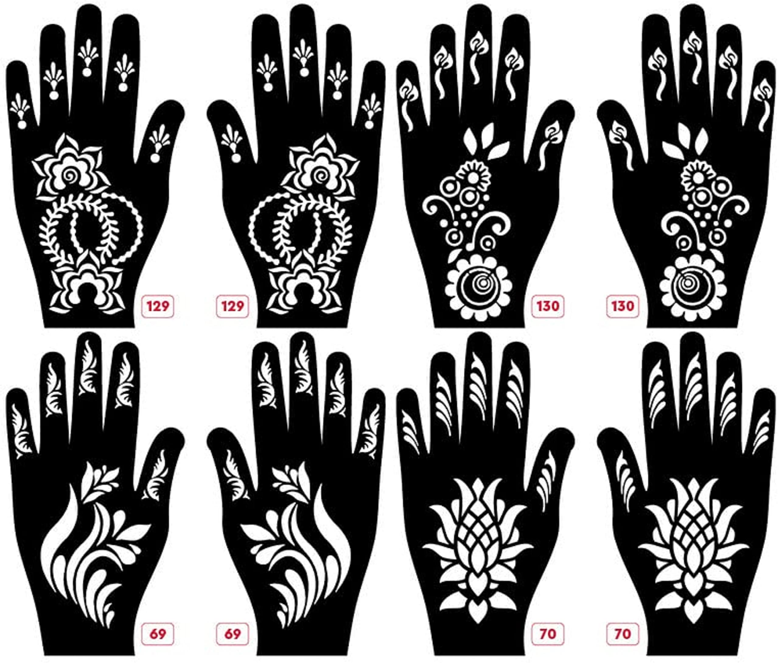 KICKWIX Henna Mehndi Tattoo Stencils Kit - Easy DIY Temporary Body Art Stickers for Women, Girls & Kids (DS1270) | Perfect for Parties, Weddings & Festivals