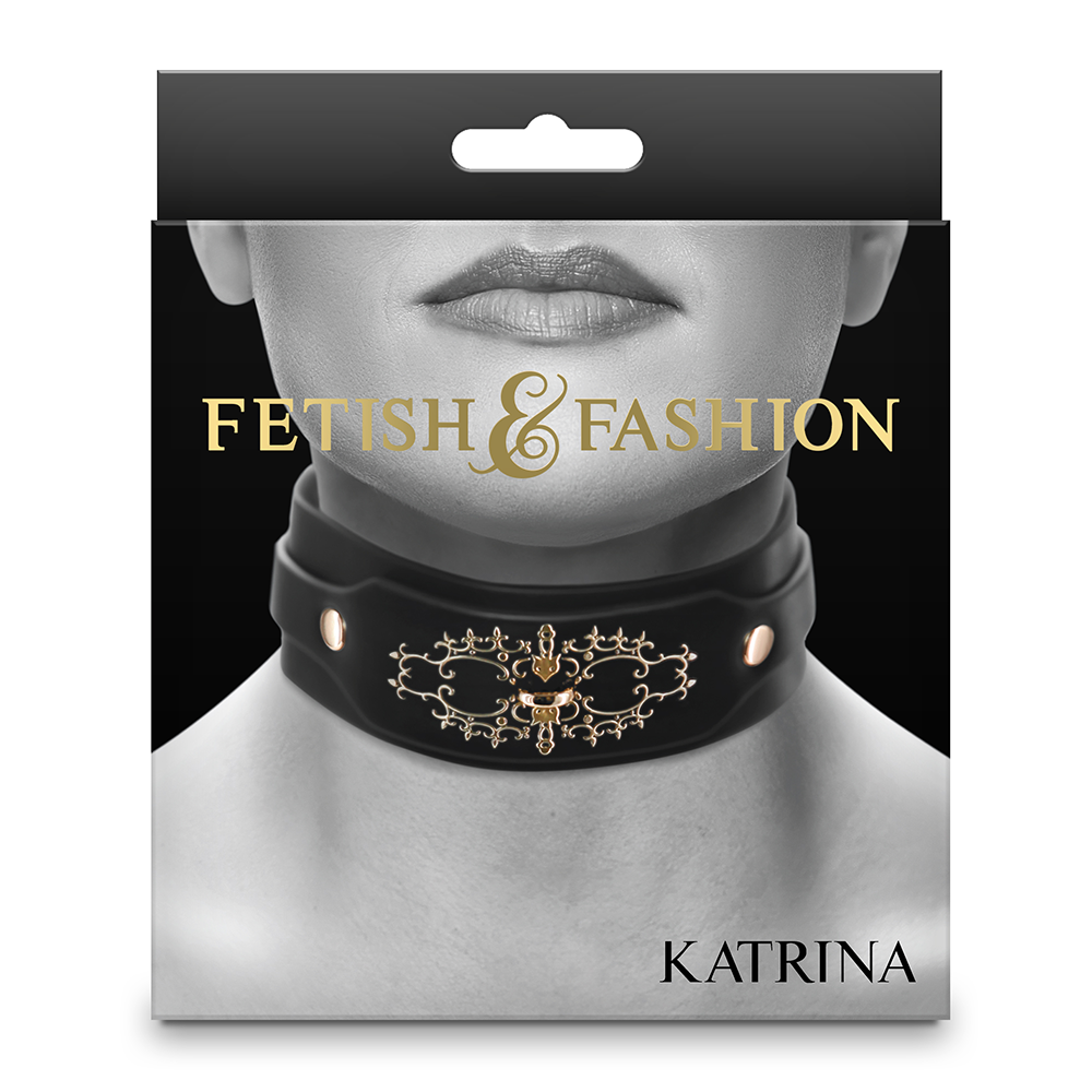 Fetish & Fashion Katrina Faux Leather Filigree Collar - Gothic Choker Necklace for Women, BDSM Accessory, Costume Jewelry - Perfect for Halloween, Cosplay, and Fetish Parties