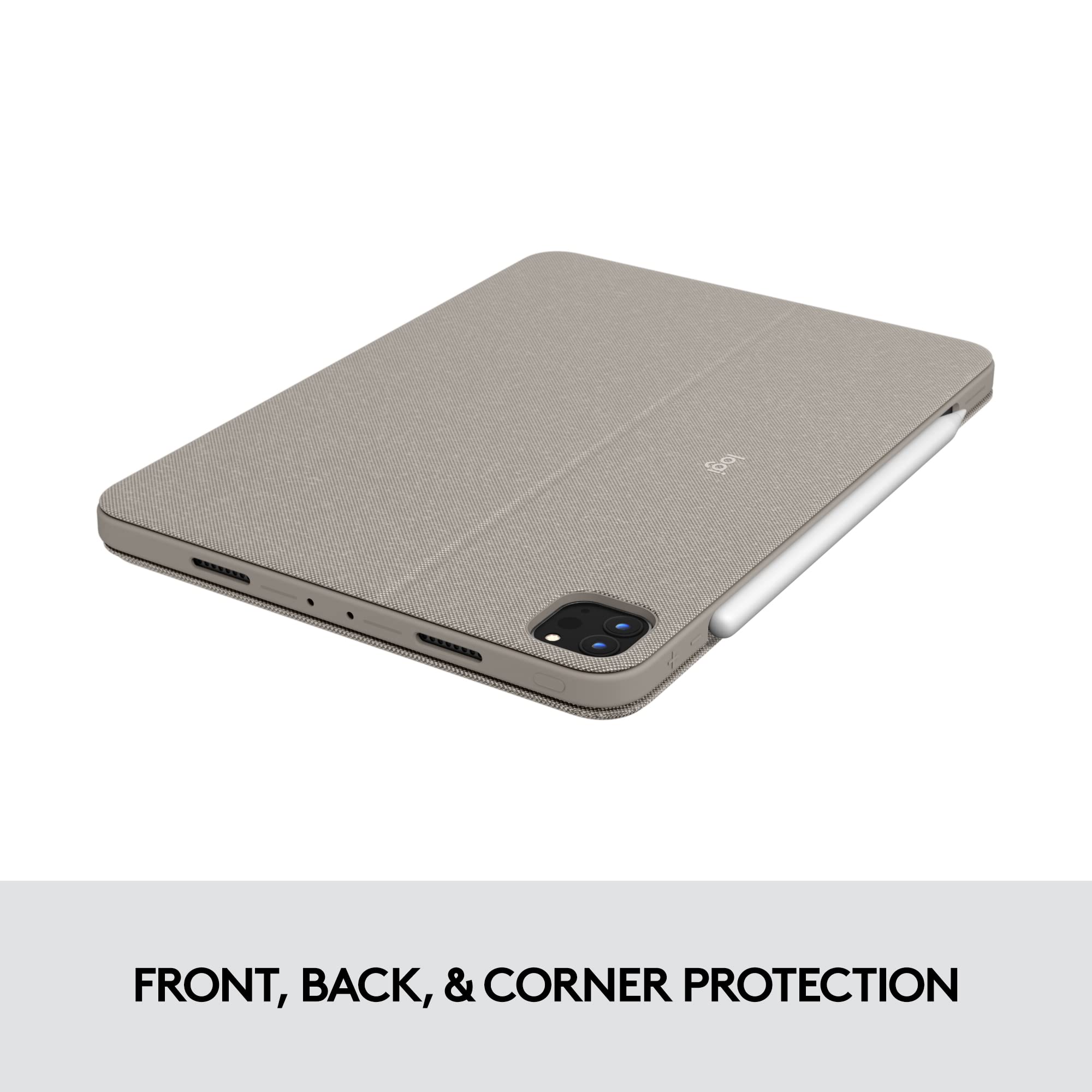 Logitech Combo Touch Keyboard Case for iPad Pro 11-inch (1st-4th Gen 2018-2022) - Detachable Backlit Keyboard with Multi-Touch Trackpad - Sand Color - US Layout - Perfect for Work, Study & Creative Projects