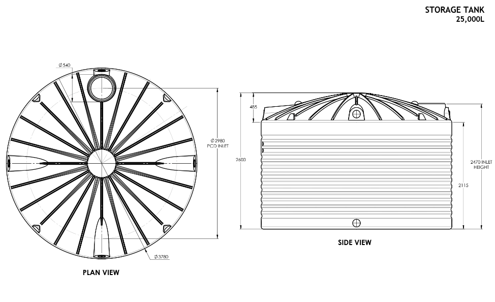 25,000LTR Corrugated Round Poly Water Storage Tank - Durable & UV-Resistant for Farms, Agriculture & Emergency Water Supply | Free Delivery Within 800km of Perth