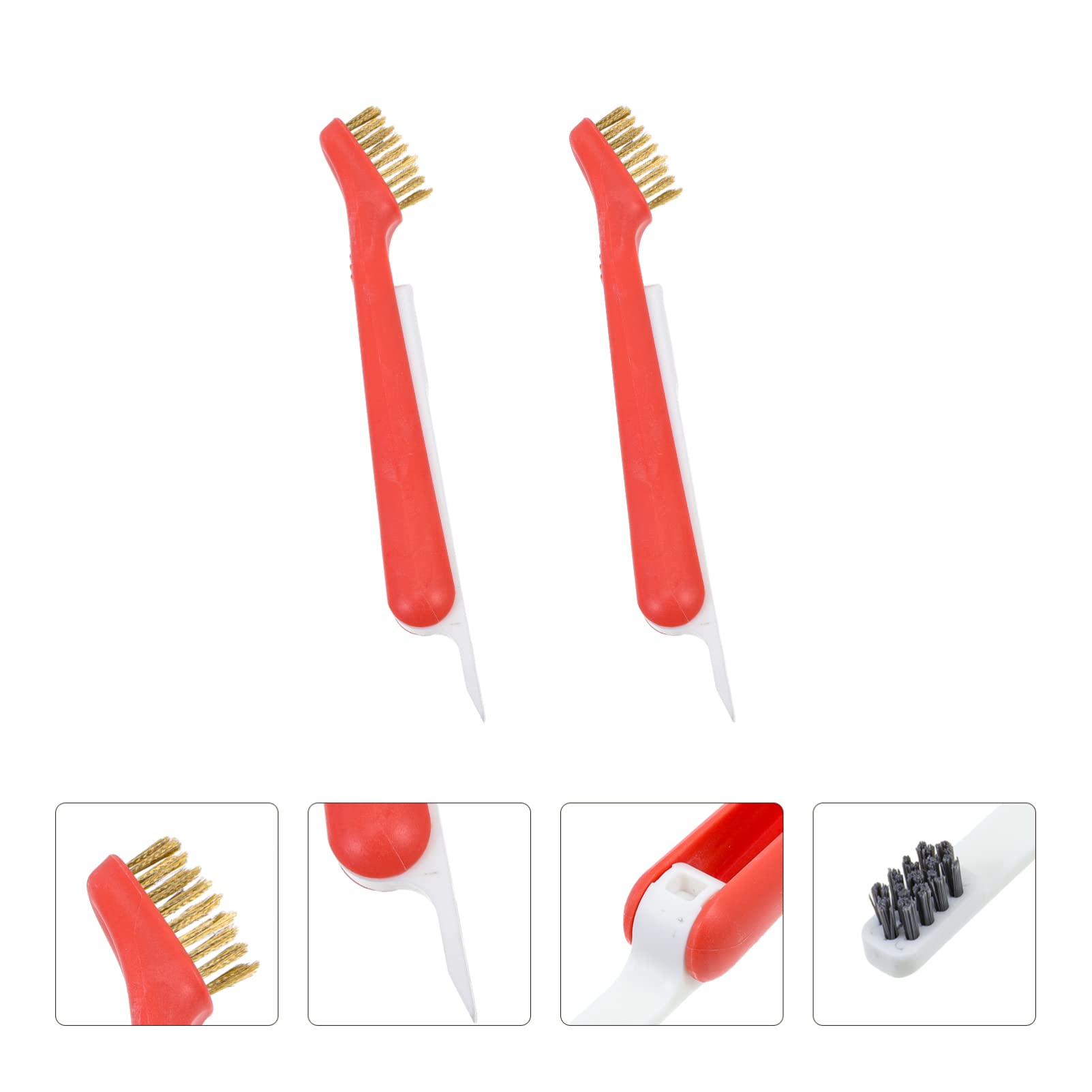 Hemoton 2-Pack Kitchen Ventilator Cleaning Brush Set - Cooktop Scrubber & Range Hood Cleaner with Ergonomic Handle - Perfect for Stove, Oven, Grill and Kitchen Appliance Cleaning (Orange)
