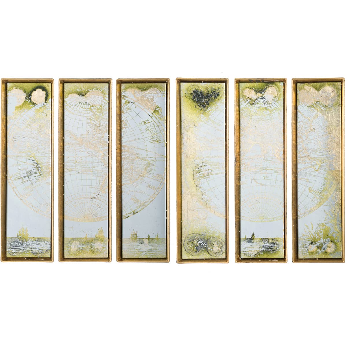 A&B Home Wall Art - Antique Gold Framed Canvas Painting for Living Room, Bedroom Decor - Vintage Style Home Decoration for Housewarming Gift & Interior Design