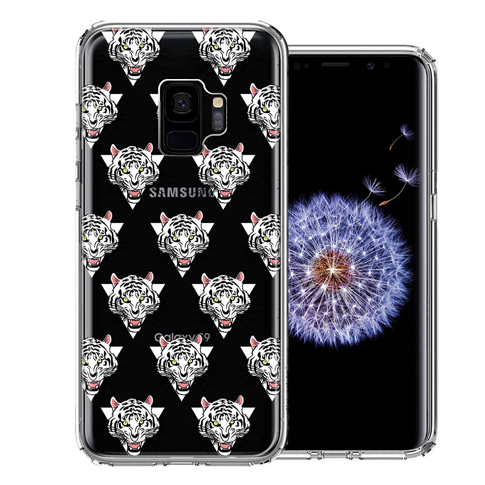 Samsung Galaxy S9 Phone Case - Fierce Tiger Polkadots Design Double Layer Protective Cover | Shockproof & Durable Case for Everyday Use, Work & Travel