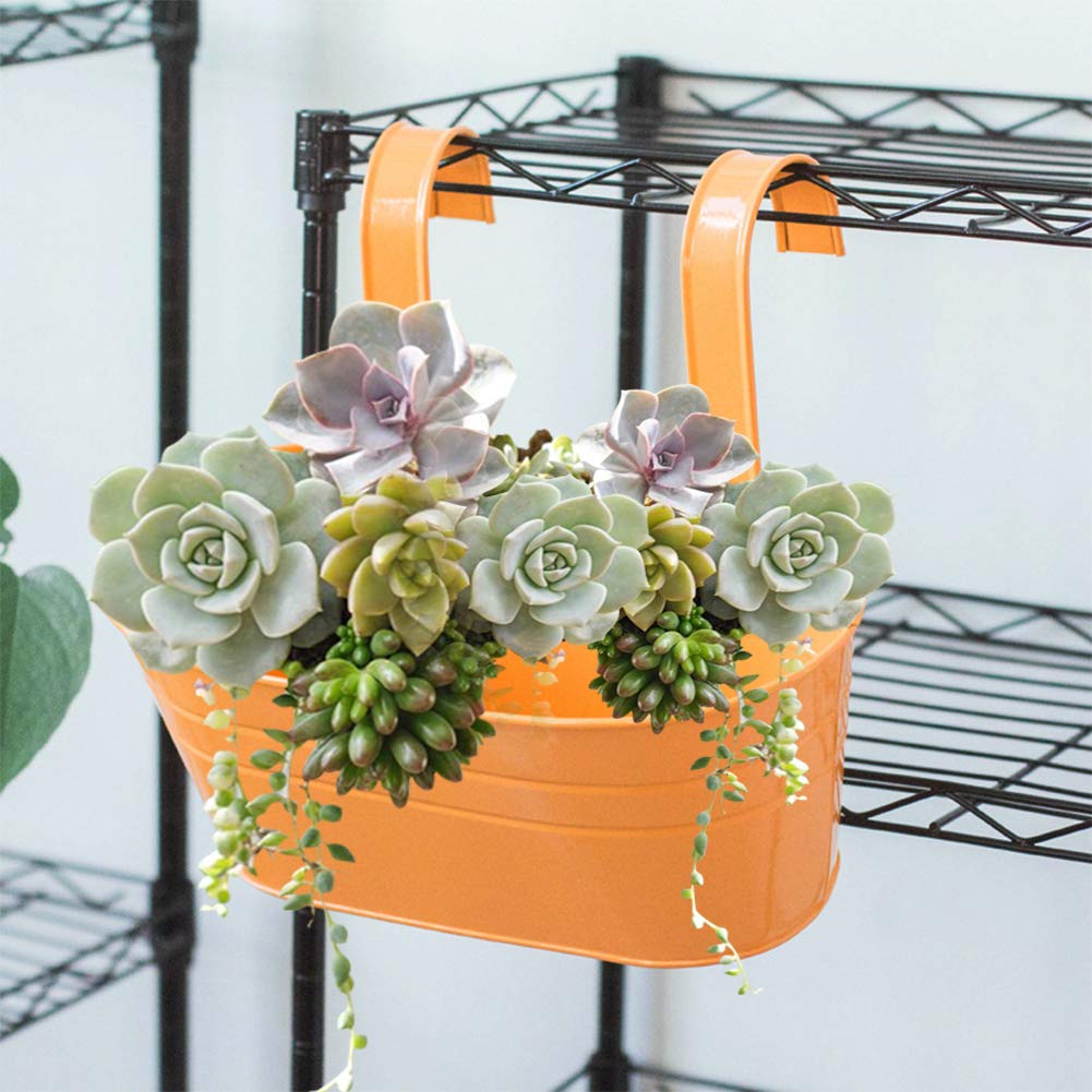 Iron Plant Hanger for Balcony, Patio & Fence - White
