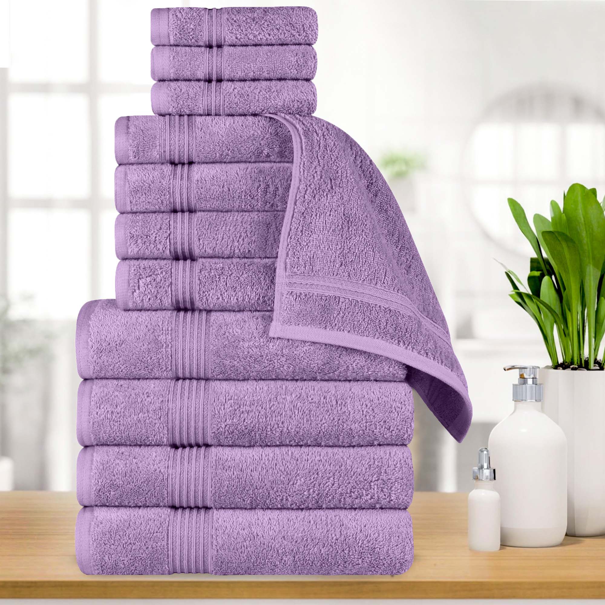 Premium 12-Piece Egyptian Cotton Towel Set - Ultra Soft, Highly Absorbent Bath Towels for Spa, Hotel & Luxury Home Use