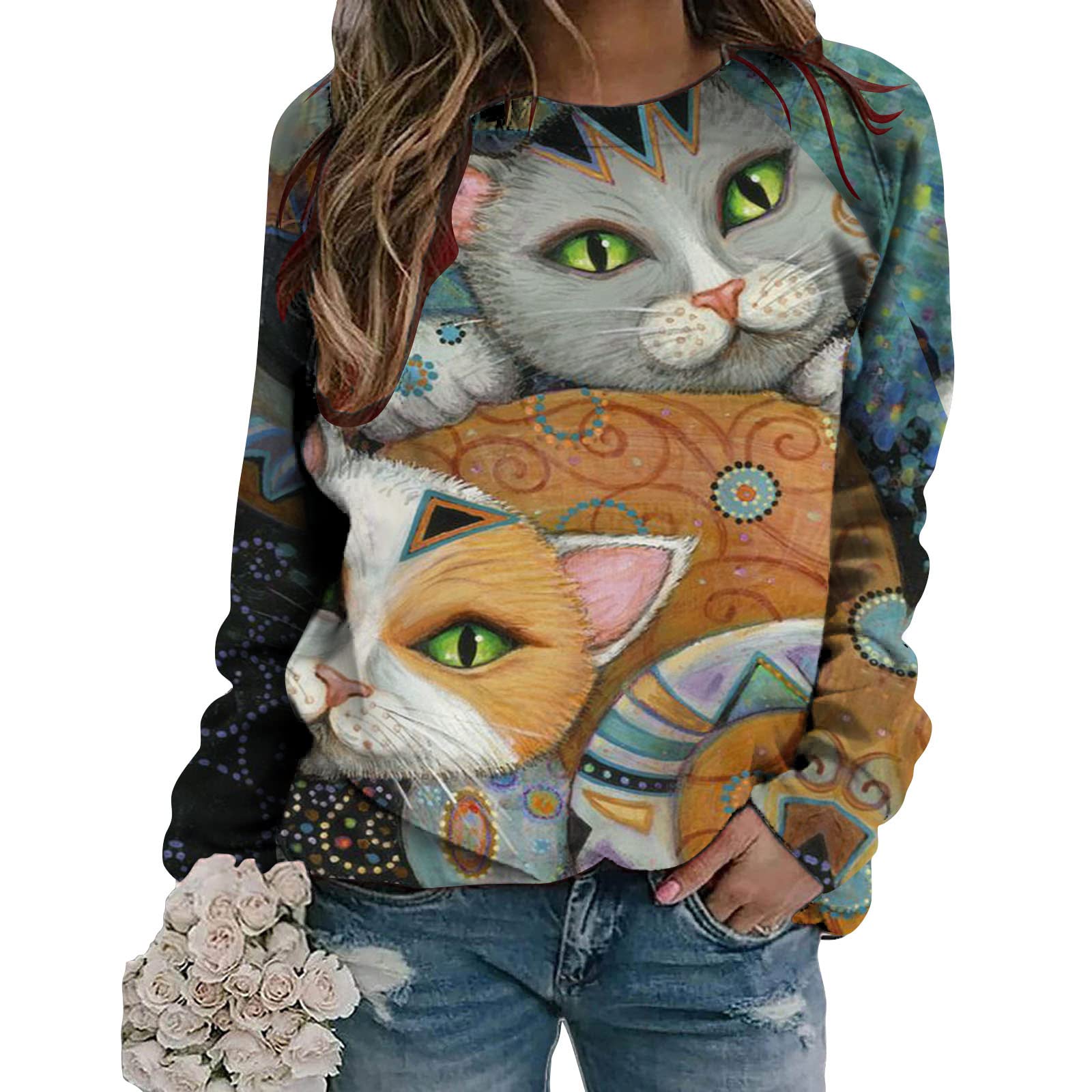 Halloween Horror Movie Sweatshirt for Women - Funny Graphic Long Sleeve Pullover Top | Casual Fall Fashion | Perfect for Halloween Parties, Movie Nights & Spooky Season Outfits