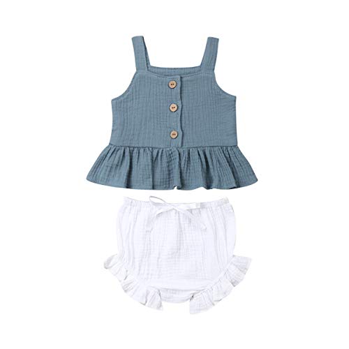 White Blue Baby Girl Shorts