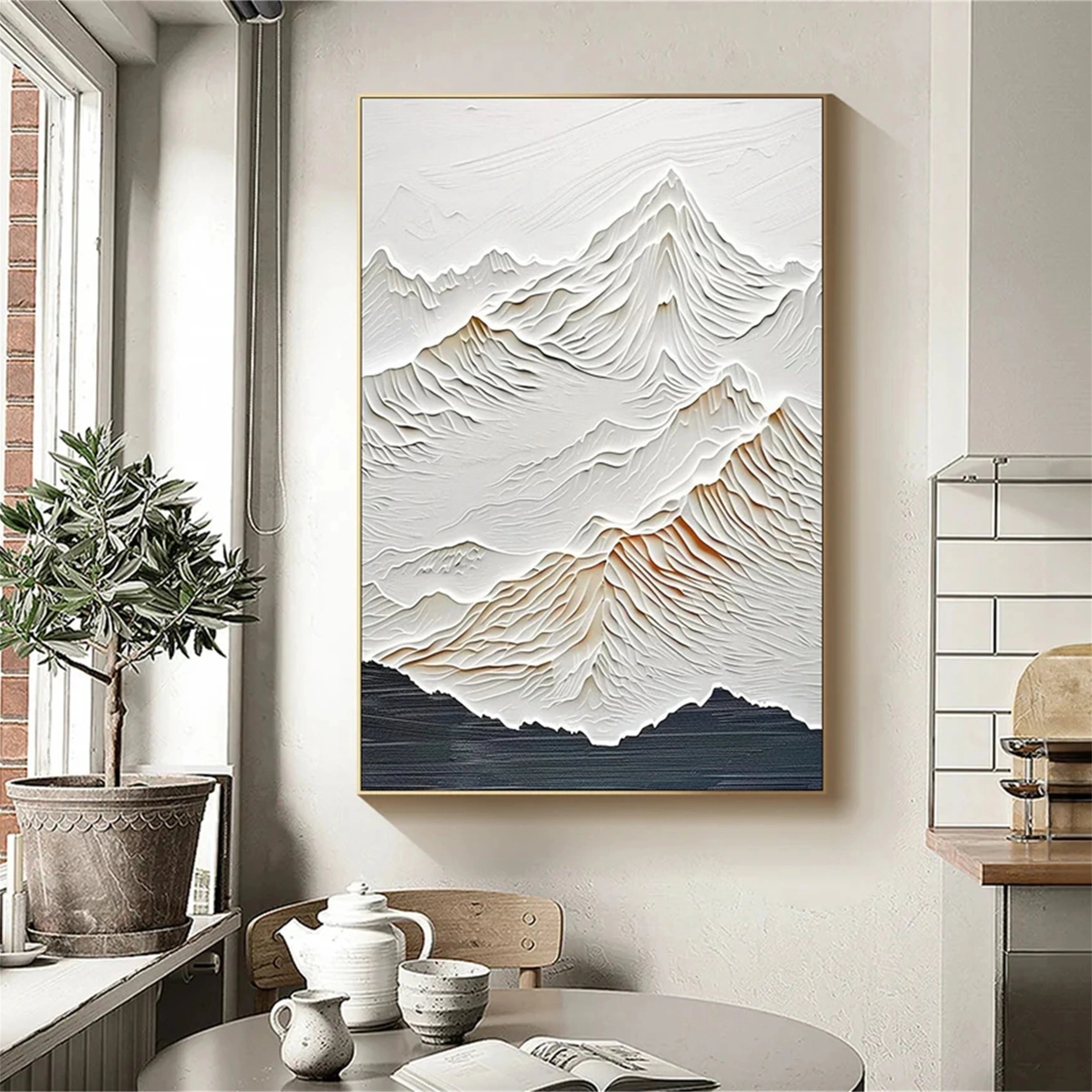 Minimalist Textured Plaster Art Painting - Abstract Wall Decor for Living Room & Bedroom | #MM159