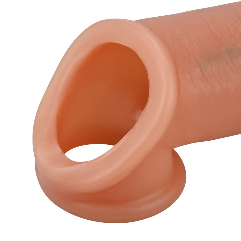 Premium Realistic Silicone Penis Sleeve Set - 3 Piece Veined Dildo Sleeves for Men | Enhances Size, Delays Ejaculation | Flesh Tone Adult Toy for Couples Play & Solo Pleasure