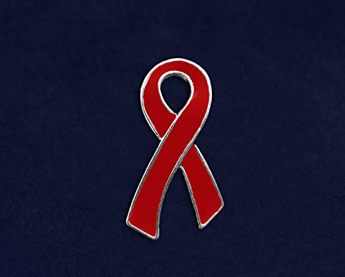 HIV/AIDS Awareness Red Ribbon Pin - Support & Show Solidarity - Wear for Charity Events, Fundraisers & Awareness Campaigns