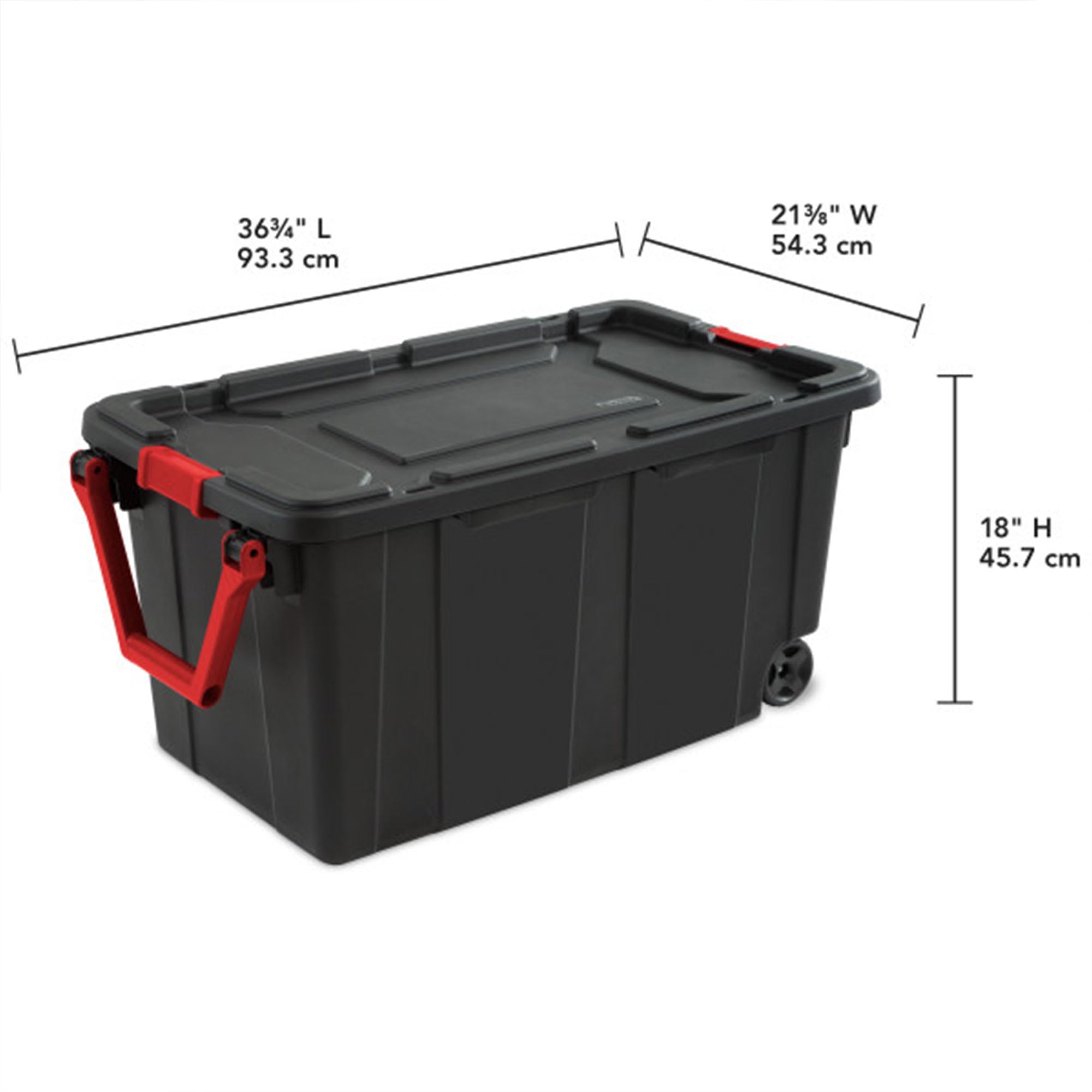 Sterilite 8-Pack 40 Gallon Storage Bins with Lids & Wheels - Heavy Duty Plastic Organizer Containers for Home, Garage, Office & Closet Organization