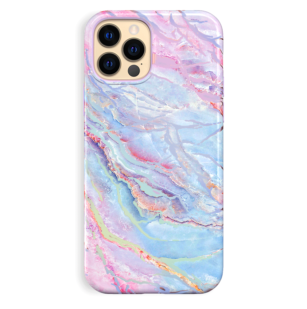 Holo Moonstone Marble iPhone Case - Protective & Stylish Phone Cover for iPhone 13/14/15 Pro Max - Perfect for Everyday Use, Travel & Gift Giving