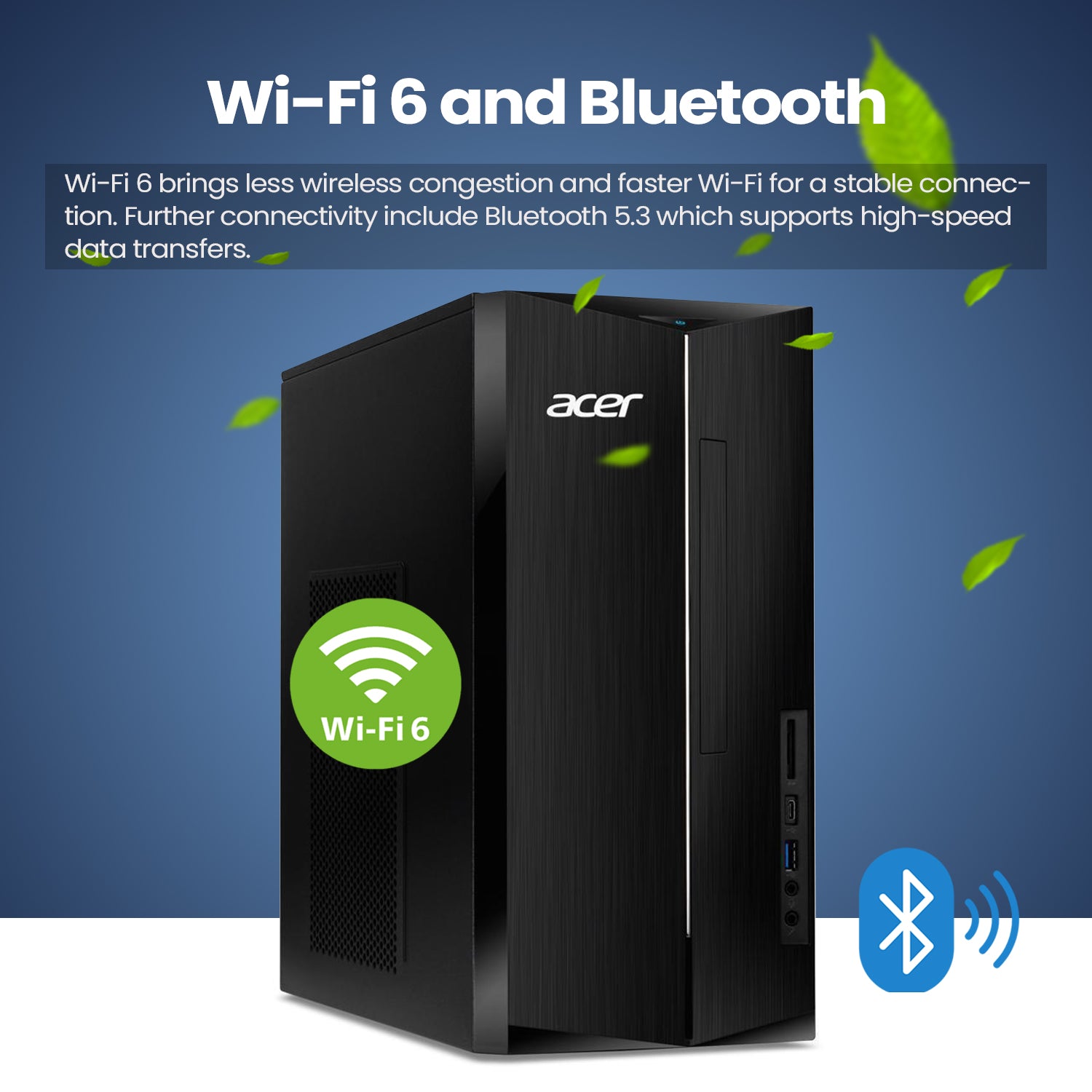 Acer Aspire Tower Desktop Computer - Intel Core i5 13400 Processor, 8GB DDR4 RAM, 512GB PCIe M.2 SSD, Intel UHD Graphics, WiFi 6, Windows 11 Home (Black) - Perfect for Home Office, Gaming & Productivity