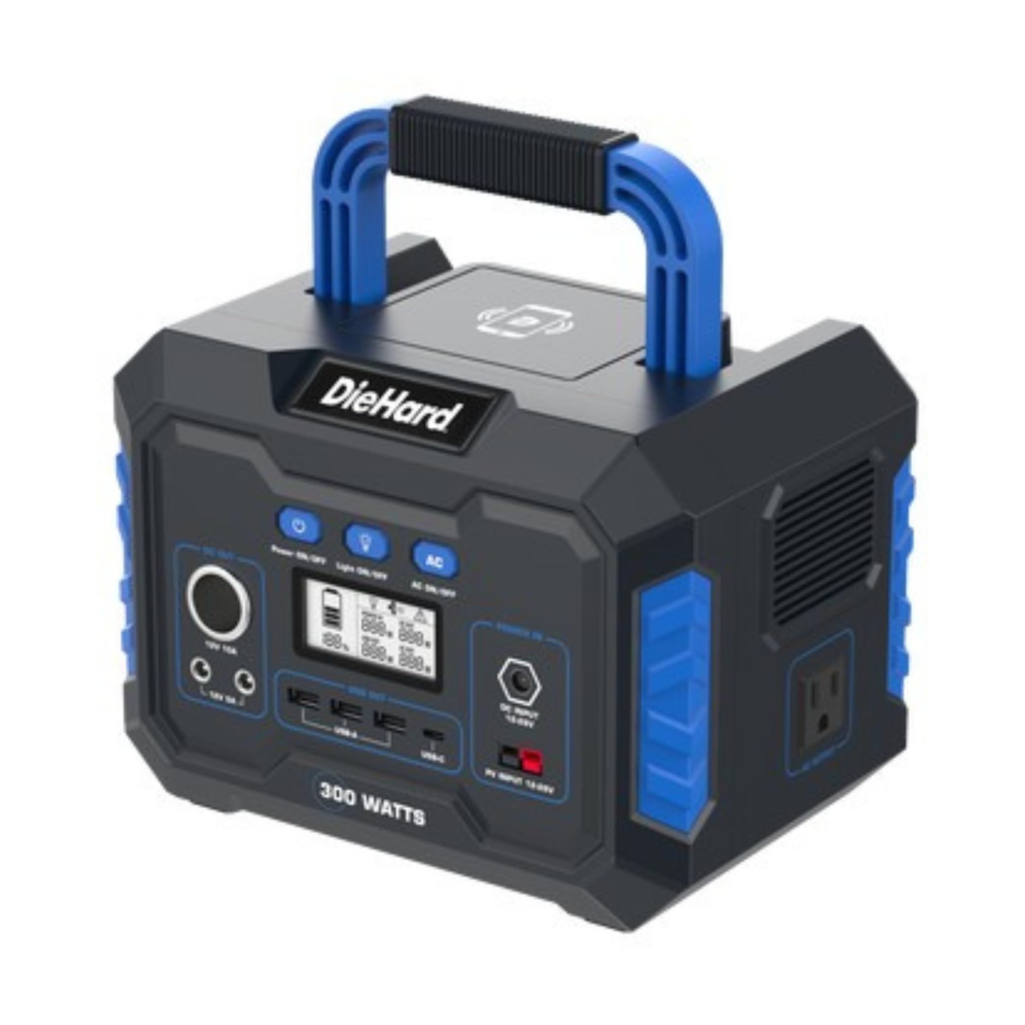 DieHard 300W Portable Power Station (600W Peak) 288.6Wh Solar Generator - Home Backup, Emergency Power Supply, Outdoor Camping, RV Trips & Jobsite Use - Optional Solar Panel Compatible for Off-Grid Power