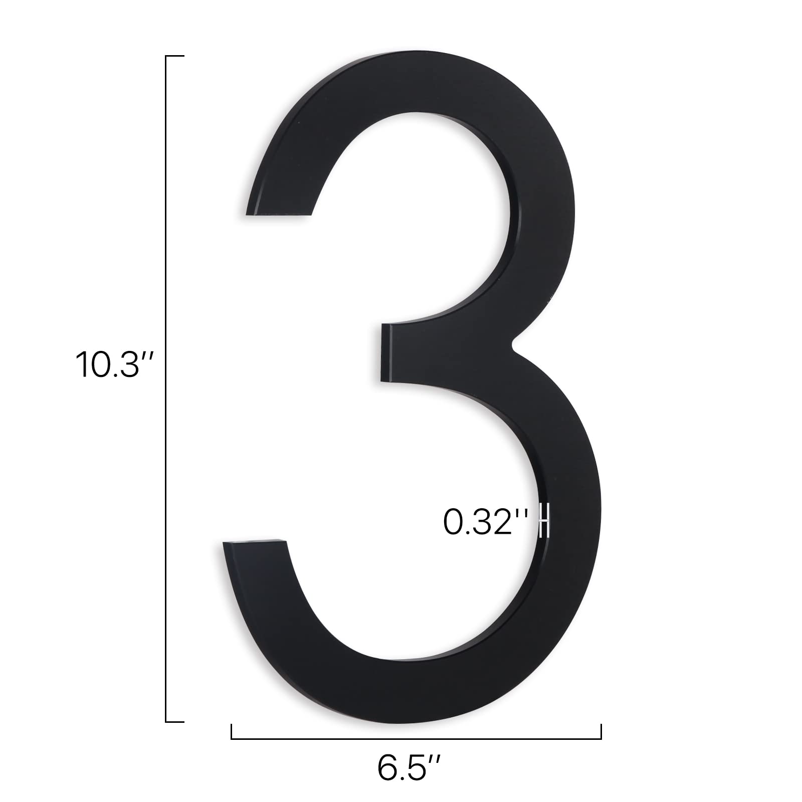 10 Inch Modern Floating House Numbers - Matte Black Aluminum Address Plaques for Outdoor Use - Vertical & Horizontal Mounting - Perfect for Front Door, Mailbox, and Fence Visibility