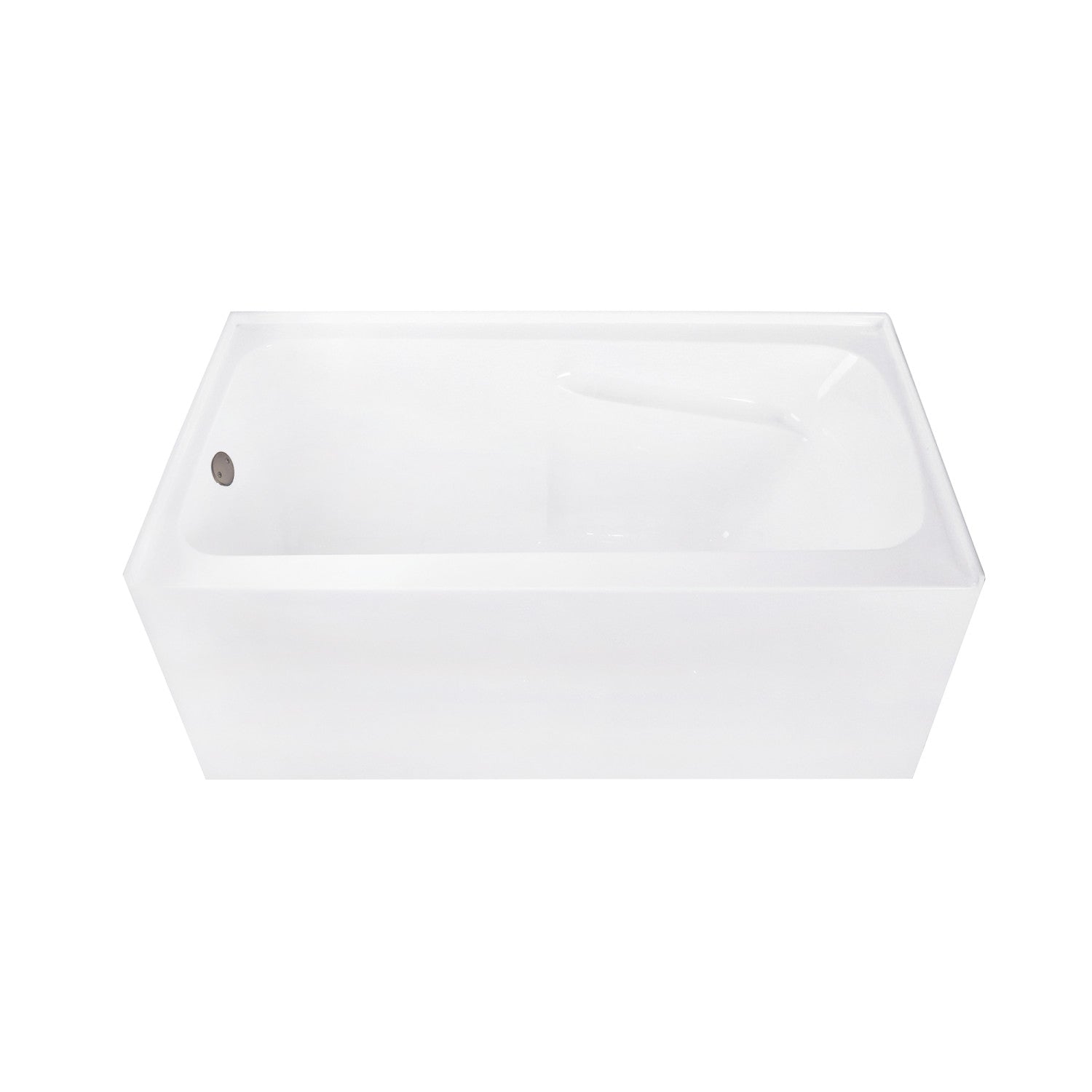 Aqua Eden 54 Inch Acrylic Rectangular 3 Wall Alcove Bathtub Combo with Armrests | Left Hand Drain | Glossy White/Oil Rubbed Bronze | Waste & Overflow Drain | Perfect for Modern Bathroom Renovations & Spa-Like Retreats