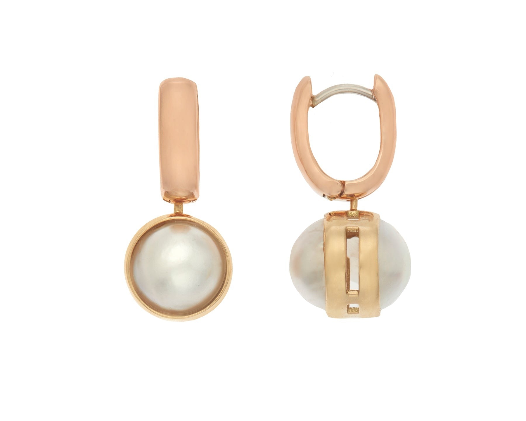 18K Gold Pearl Drop Lozenge Earring Charms - Elegant Dangle Earrings for Women, Perfect for Weddings, Parties & Special Occasions