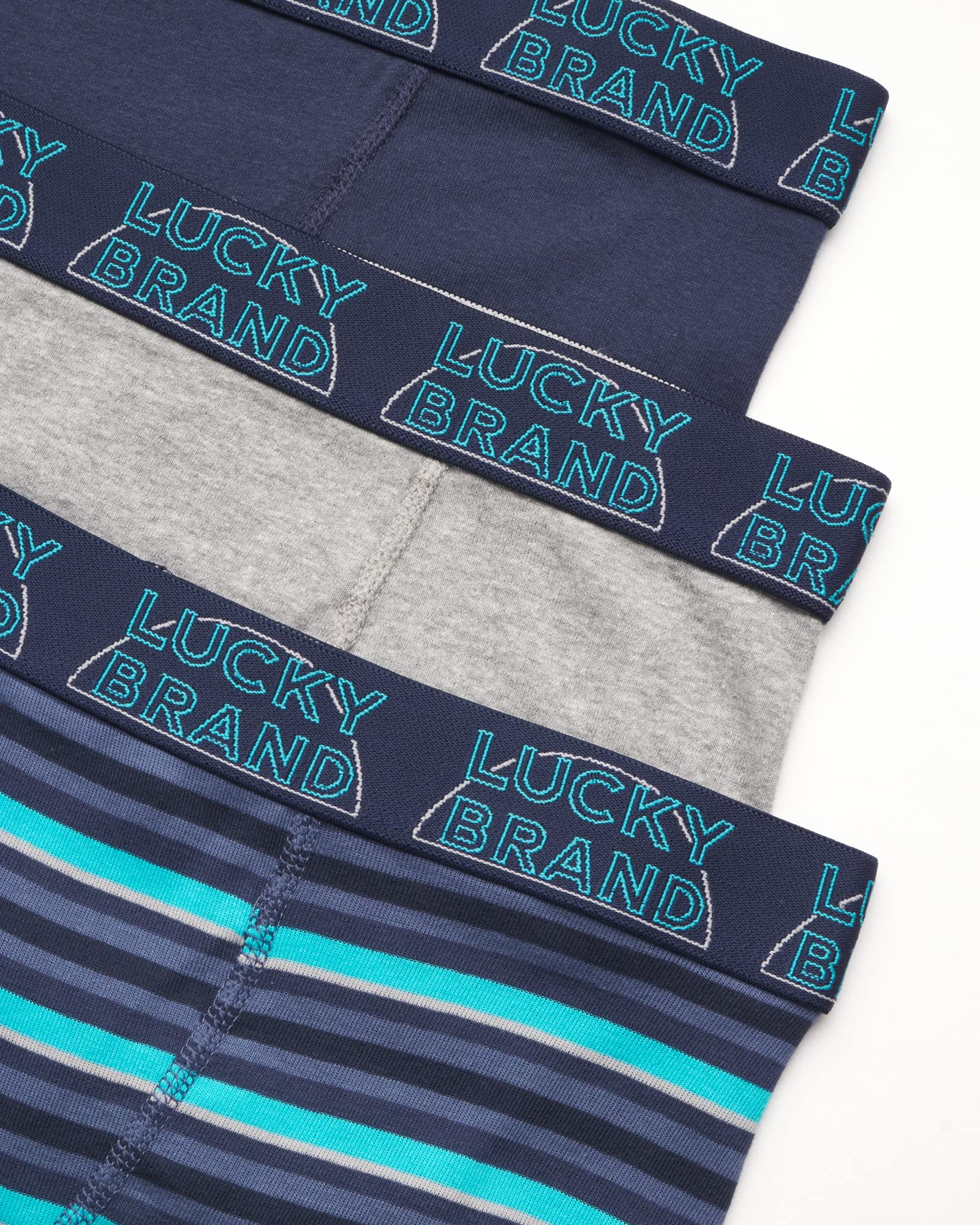 Lucky Brand Men's Boxer Briefs 3-Pack - Soft Cotton Stretch Underwear with Functional Fly - Comfortable Breathable Boxers for Everyday Wear (S-XXL) - Perfect for Work, Gym & Lounge