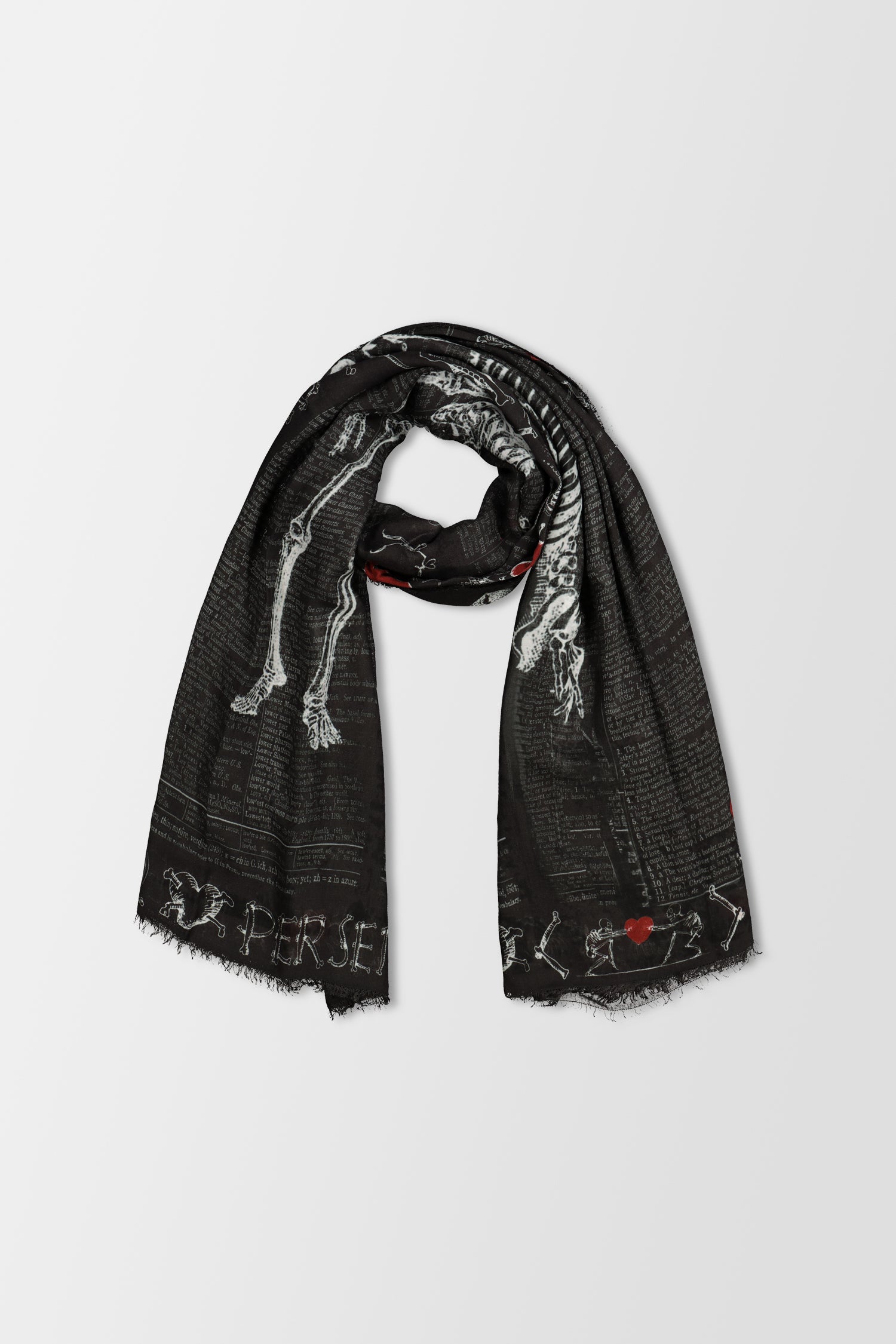 Faliero Sarti Black I Need Love Silk Scarf - Luxury Italian Fashion Accessory for Women, Perfect for Gifts, Parties and Special Occasions