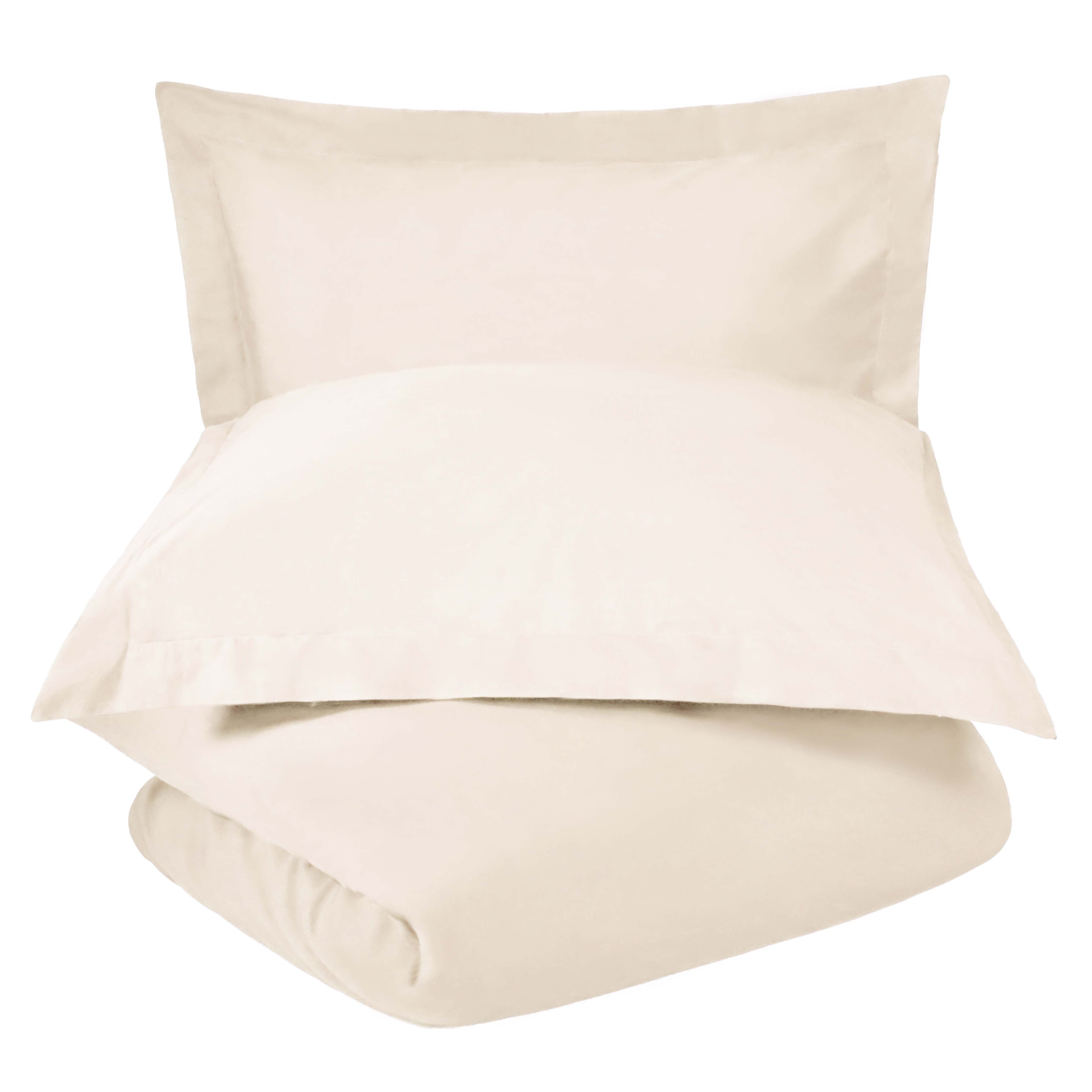 300 Thread Count Cotton Percale Solid Duvet Cover Set - Queen Size, Breathable & Soft Bedding Set for All Seasons - Perfect for Master Bedroom, Guest Room & Hotel Use