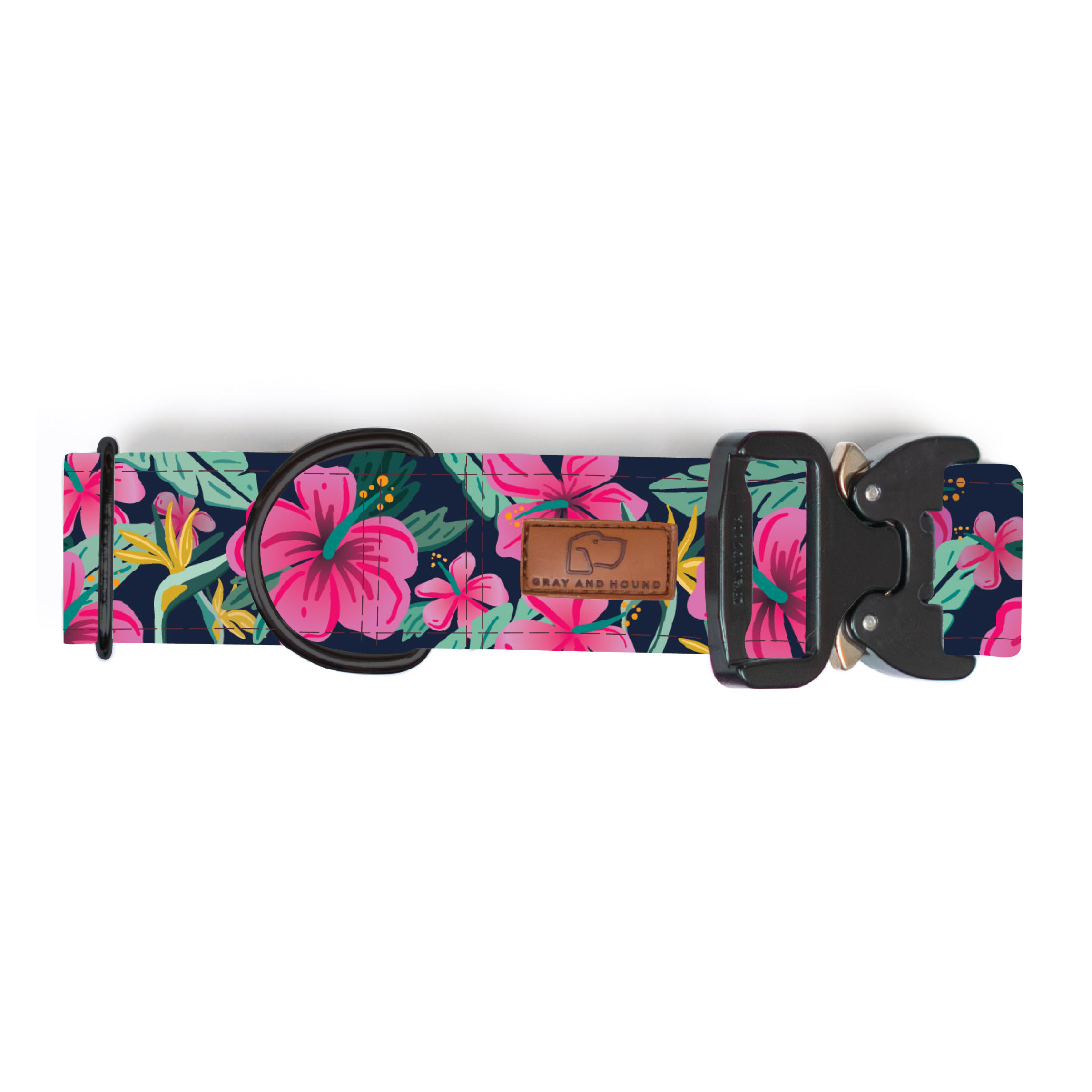 Premium Hibiscus Floral Dog Collar - Adjustable Pet Collar for Small Medium Large Dogs - Perfect for Walks, Training & Fashion Accessories