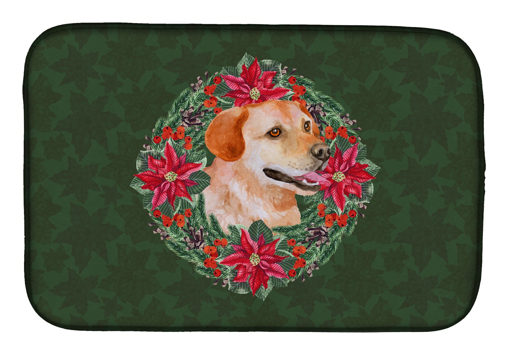 Labrador Retriever Dish Drying Mat - Absorbent Kitchen Counter Mat for Holiday Decor
