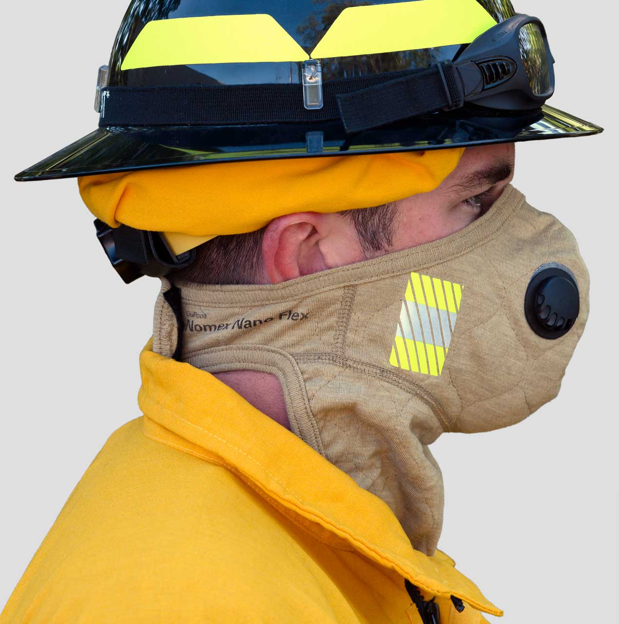 PGI BARRIAIRE™ Gold Particulate Mask with Neck Gaiter - Reusable Face Cover for Outdoor Activities, Cycling, Running & Air Pollution Protection