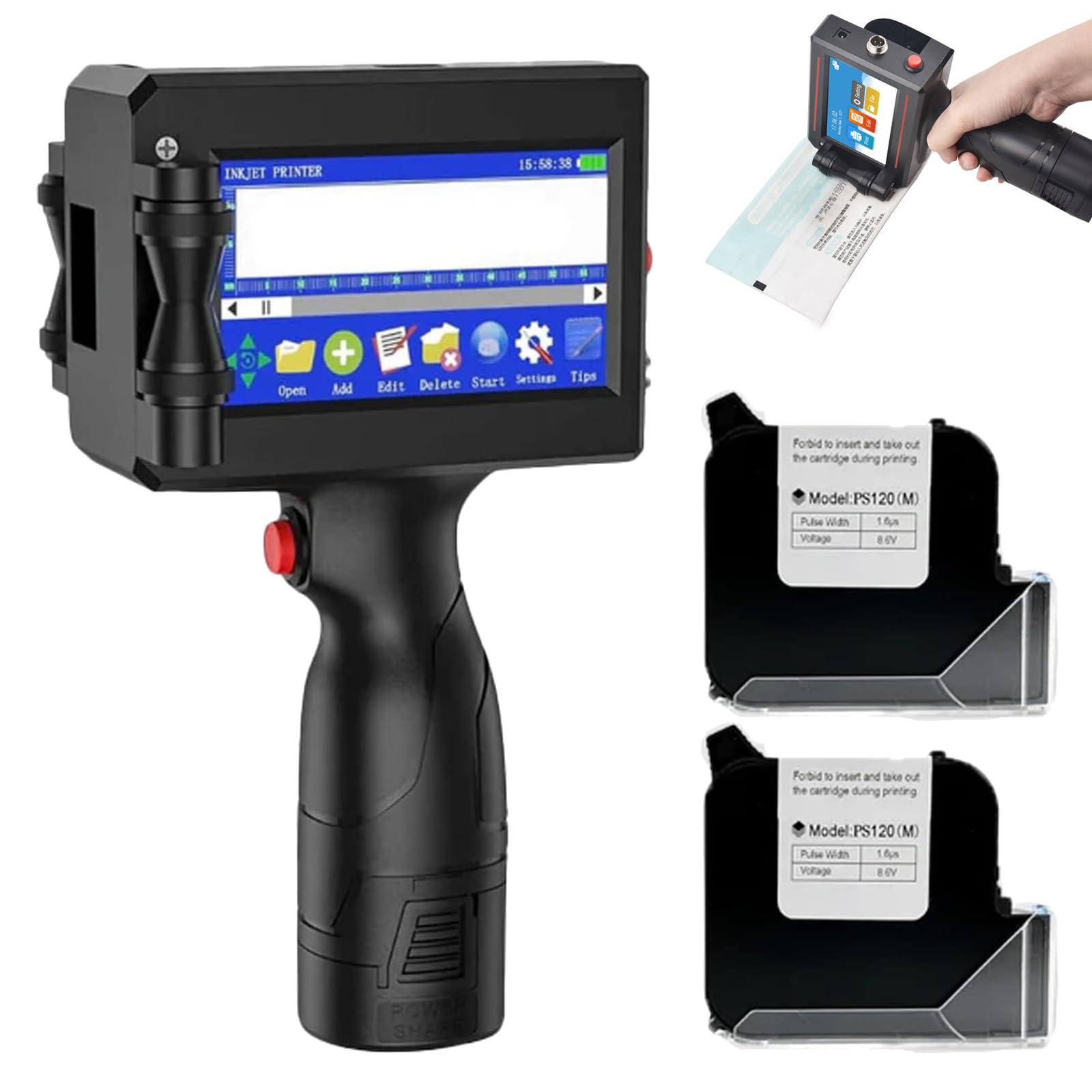 Lokarie Handheld Inkjet Printer Gun - Portable Label Printer with 4.3