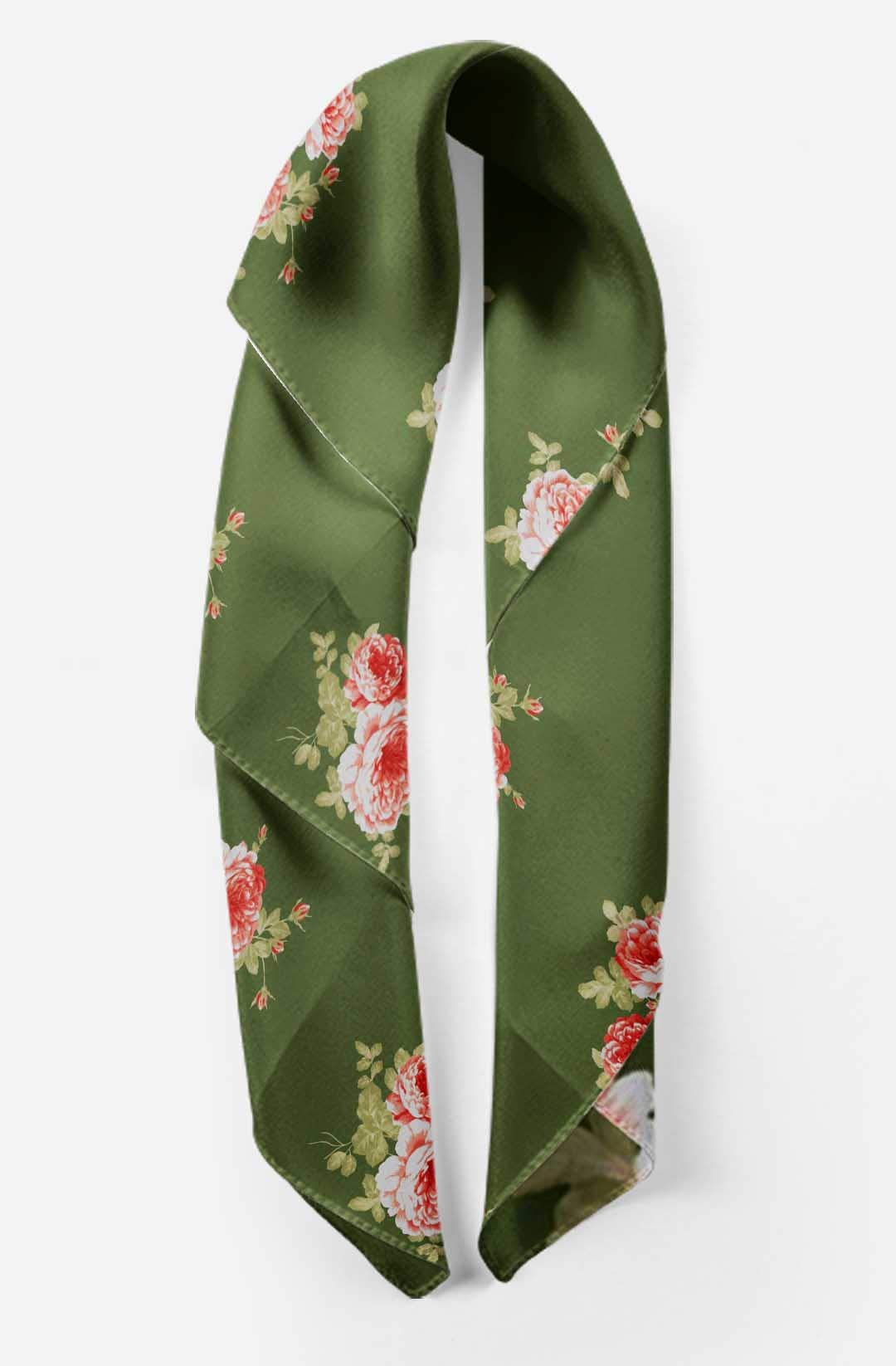 Bimba Printed Pure Silk Scarf for Women - Versatile Hair Wrap, Neck Scarf & Head Bandana - Elegant Fashion Accessory for Parties, Weddings & Everyday Wear