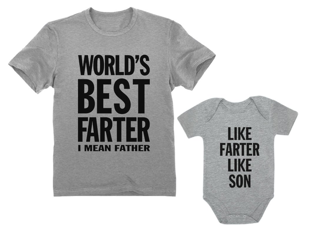 Funny Father and Son Matching T-Shirts - Cute Dad & Baby Outfits - Perfect for Family Photos, Father's Day & Birthday Celebrations