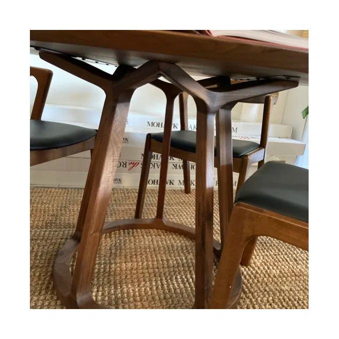 47 Inch Round Dining Table - Brown Mid Century Modern Style for Kitchen, Dining Room & Small Spaces | Perfect for Family Gatherings & Dinner Parties
