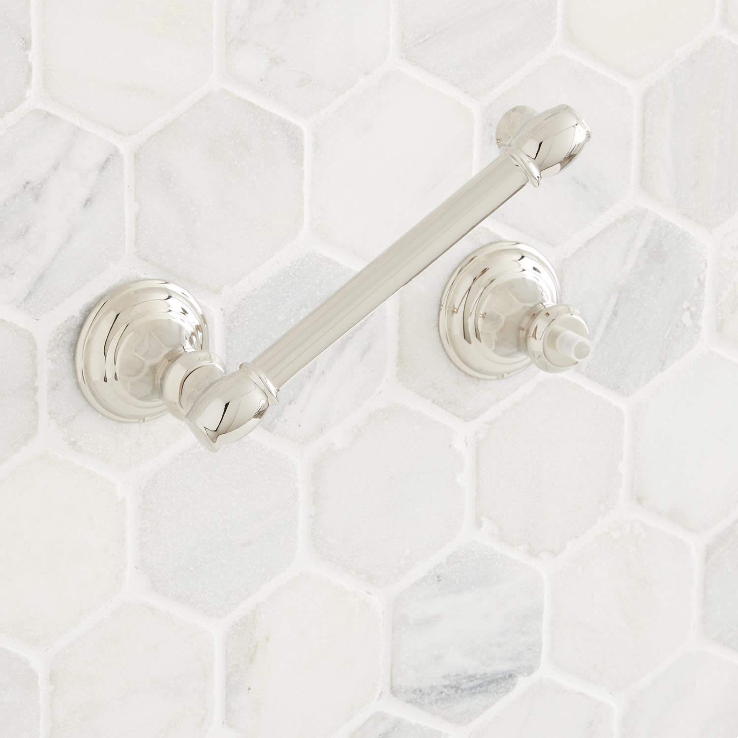 Signature Hardware 446910 Beasley Double Post Toilet Paper Holder - Chrome Finish - Bathroom Tissue Roll Stand for Modern & Traditional Bathrooms