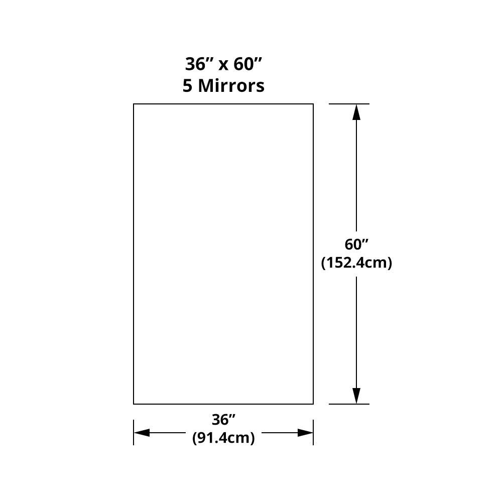 36X60 Inch Large Wall Mounted Home Gym Mirror - Full Body Exercise Mirror for Martial Arts, Yoga, Dance & Fitness Studios, Bedrooms - Perfect for Workouts, Training & Home Decor (5-Piece Set)
