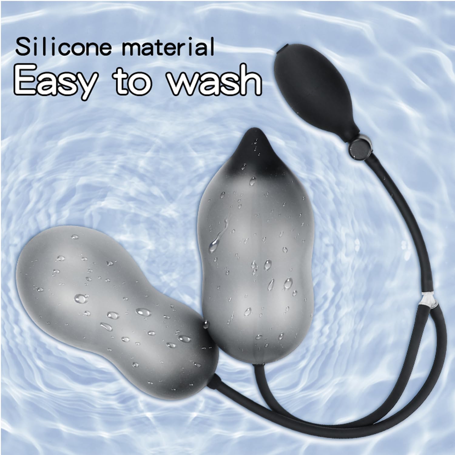 Inflatable Anal Plug - Silicone Double Head Butt Plug for SM Massage & Anal Stimulation | Stretching Dilator Sex Toy for Women, Men & Couples | Perfect for BDSM Play, Couples Intimacy & Solo Pleasure