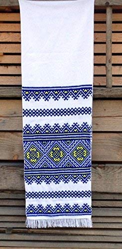 Handmade Ukrainian Embroidered Rushnyk Towel - Traditional Blue & Yellow Folk Art Wedding Gift, Kitchen Decor & Easter Accessory | Perfect for Home Decor, Bridal Showers & Cultural Celebrations