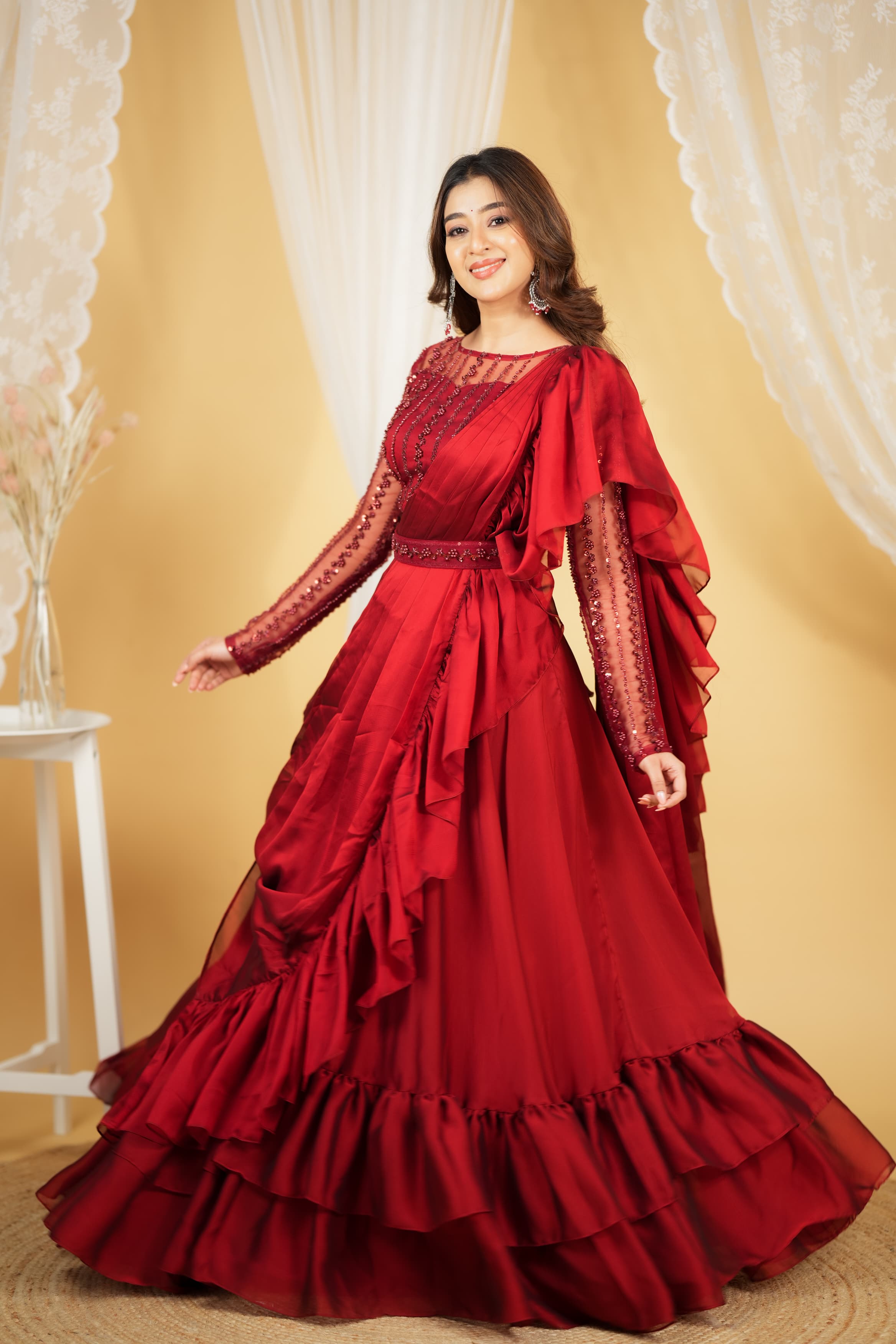 Tharini Premium Designer Drape Wear - Elegant Shawl & Scarf for Women | Perfect for Weddings, Parties & Evening Events