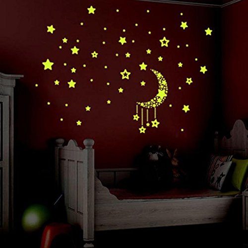 Glow in the Dark Sheriff Star Stickers for Kids Room Decor - Fluorescent Wall Decals for Bedroom, Skateboard & Home Decoration - Perfect for Boys' Themed Parties & Nursery Wall Art