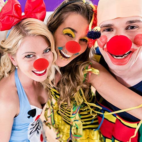Meekoo 10/40 Pack Red Clown Nose - Soft Foam Sponge Nose for Halloween, Christmas Costumes, Cosplay & Comic Party Supplies - Perfect for Costume Parties, Dress-Up & Festive Celebrations